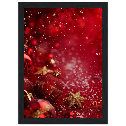 Affiche Noël Rouge ( 21x29.7-cm-Bois-noir)