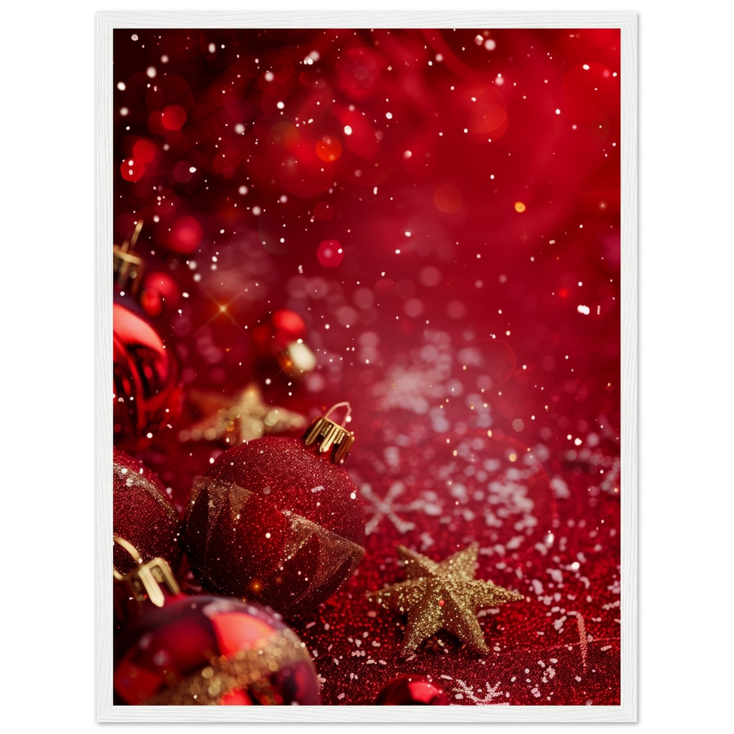 Affiche Noël Rouge ( 45x60-cm-Bois-blanc)