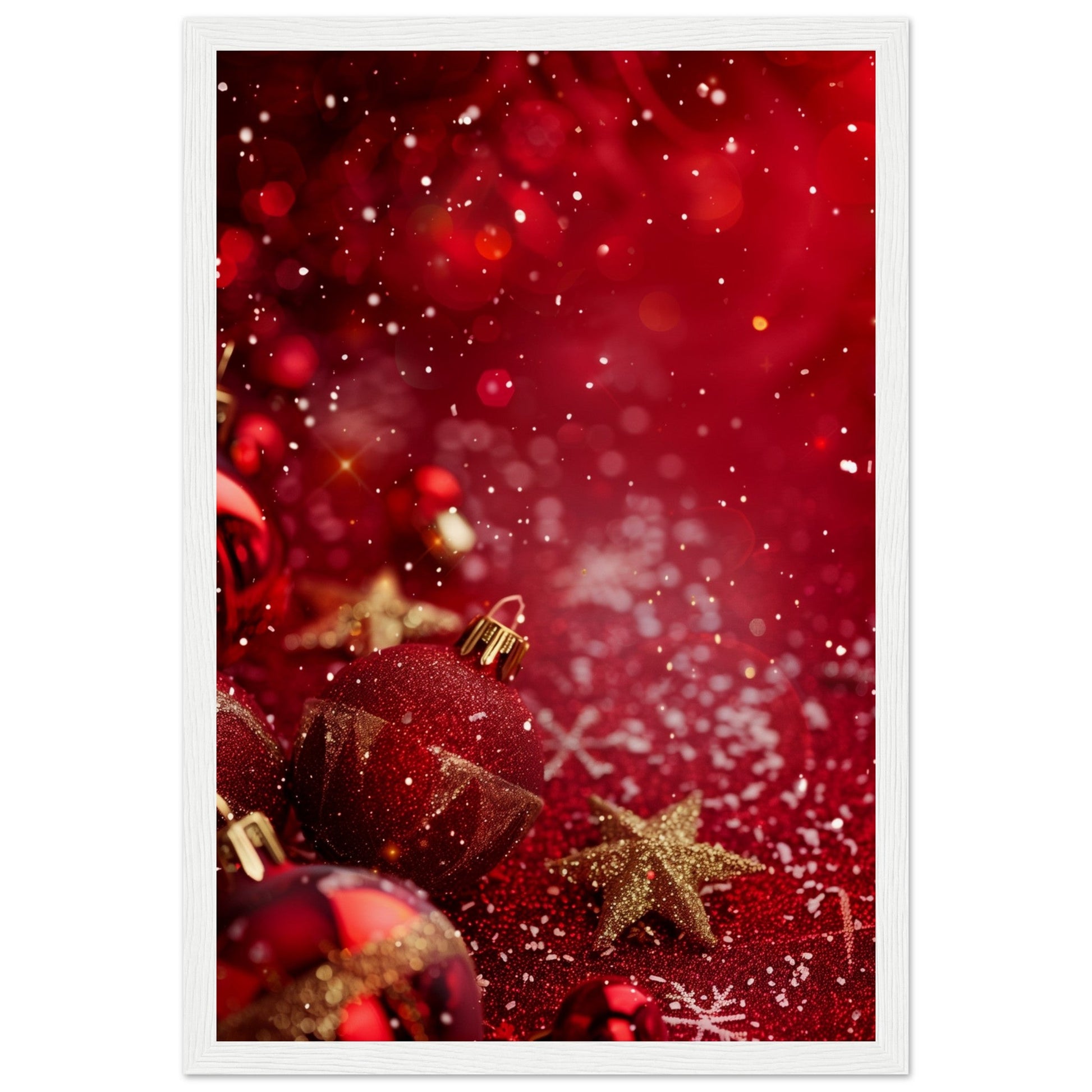 Affiche Noël Rouge ( 30x45-cm-Bois-blanc)