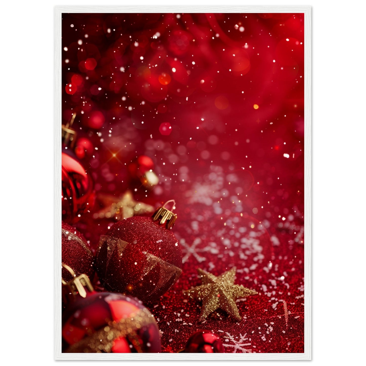 Affiche Noël Rouge ( 50x70-cm-Bois-blanc)