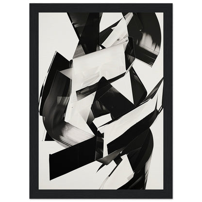 Affiche Noir et Blanc Abstrait ( 21x29.7-cm-Bois-noir)