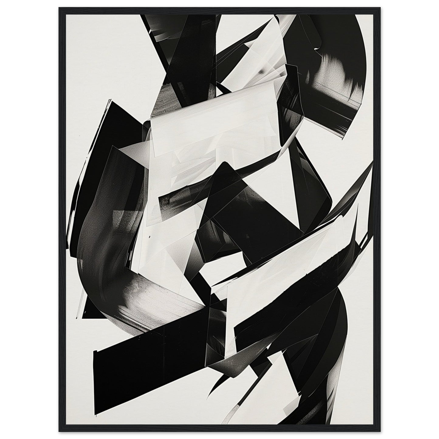 Affiche Noir et Blanc Abstrait ( 60x80-cm-Bois-noir)