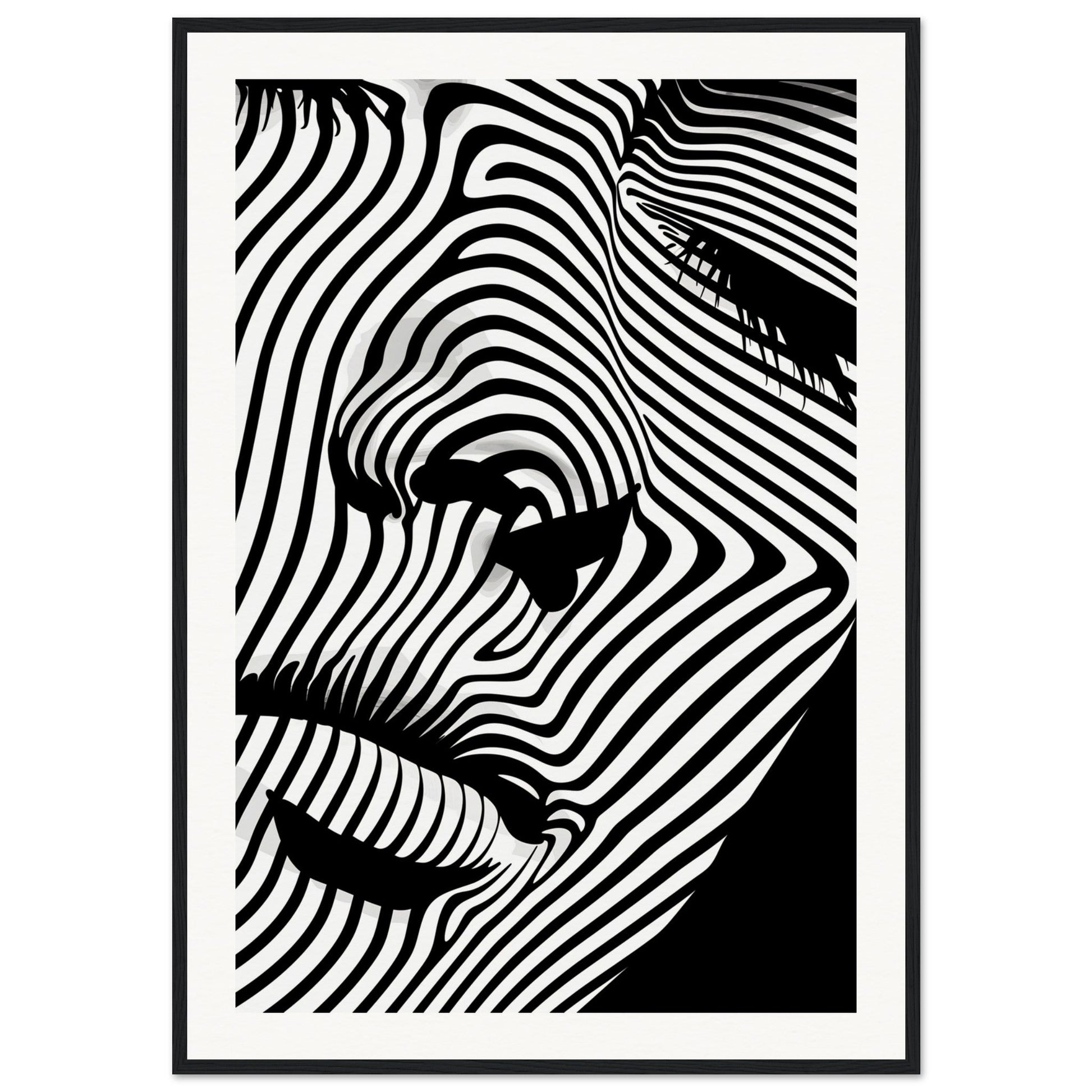 Affiche Noir et Blanc Design ( 70x100-cm-Bois-noir)