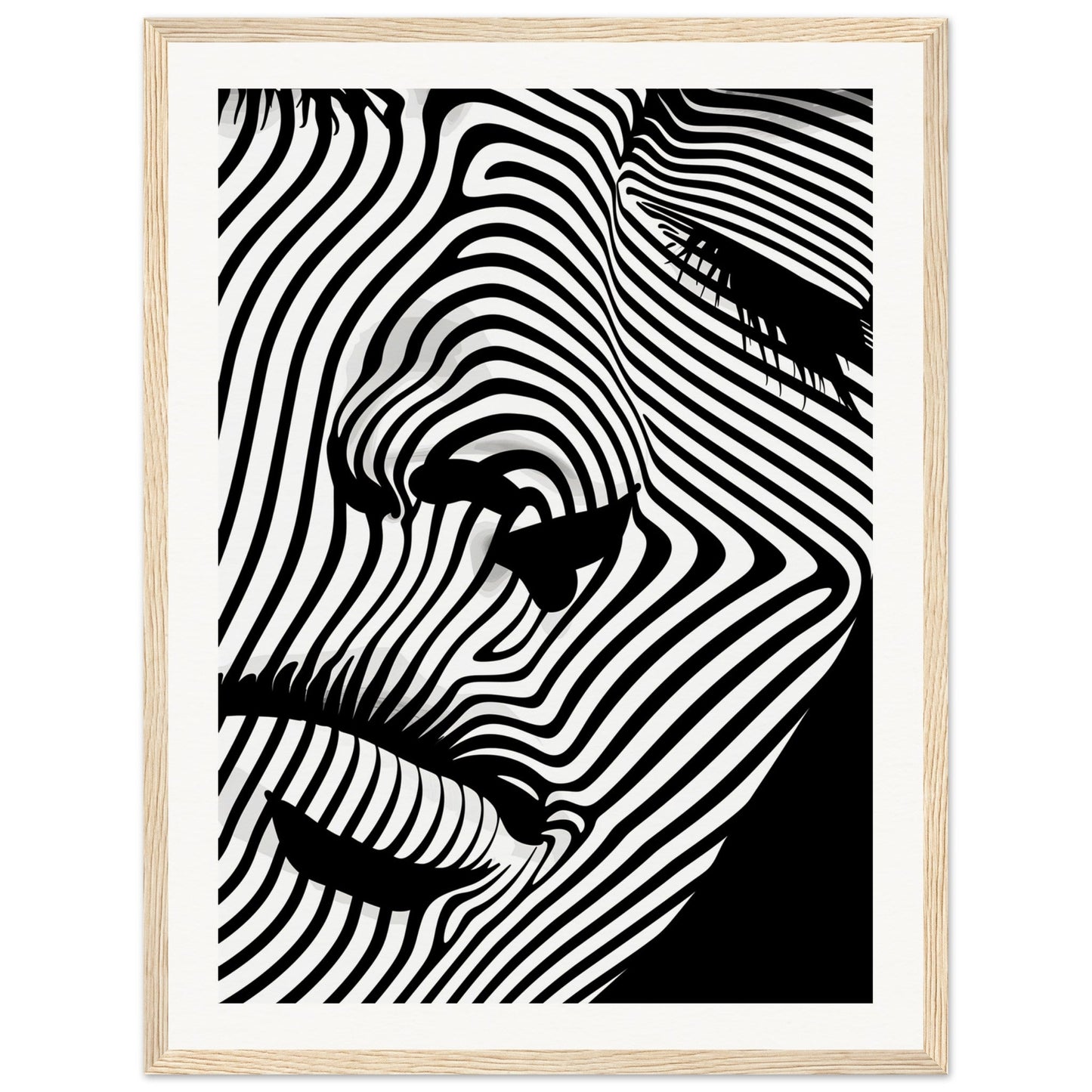 Affiche Noir et Blanc Design ( 45x60-cm-Bois-clair)