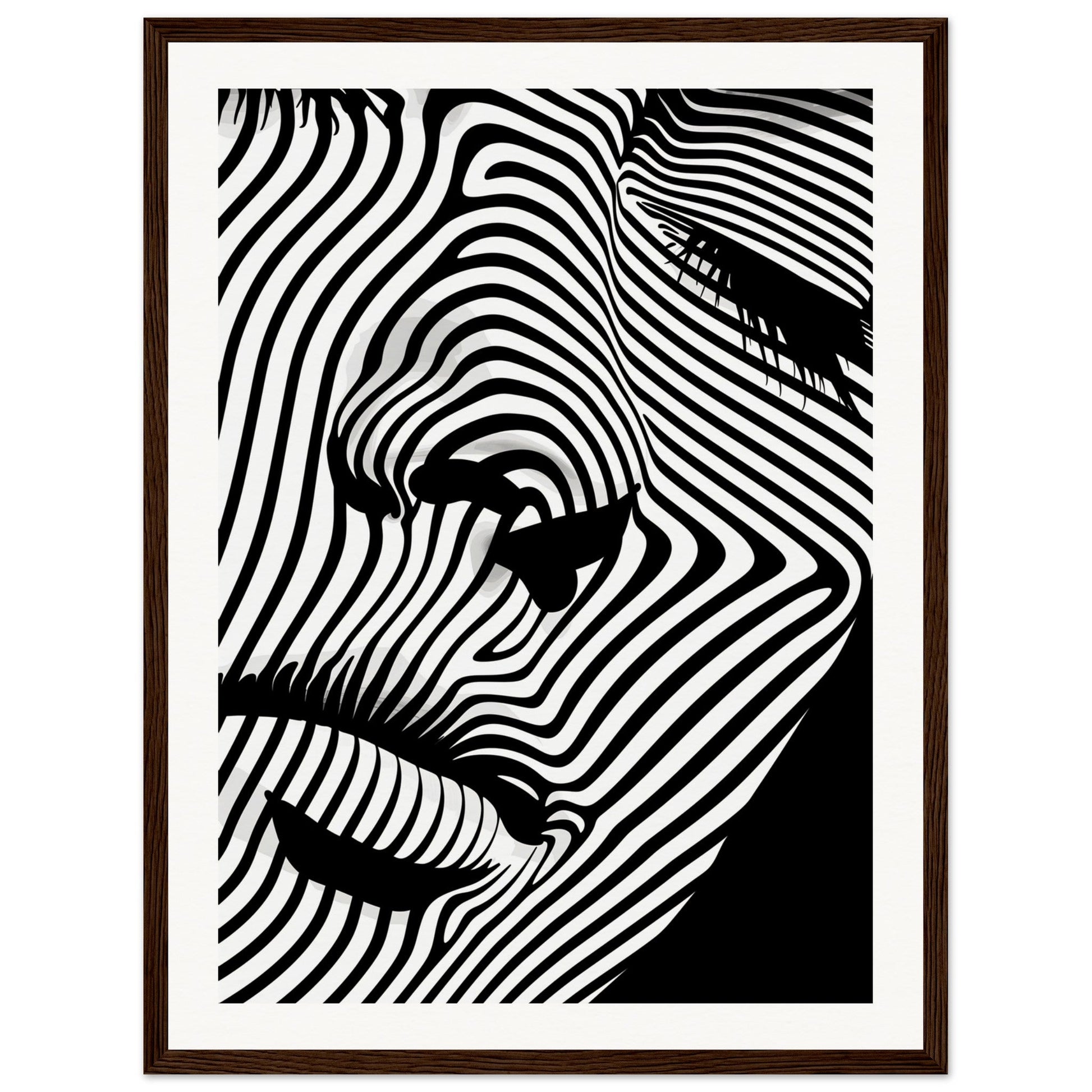 Affiche Noir et Blanc Design ( 45x60-cm-Bois-foncé)