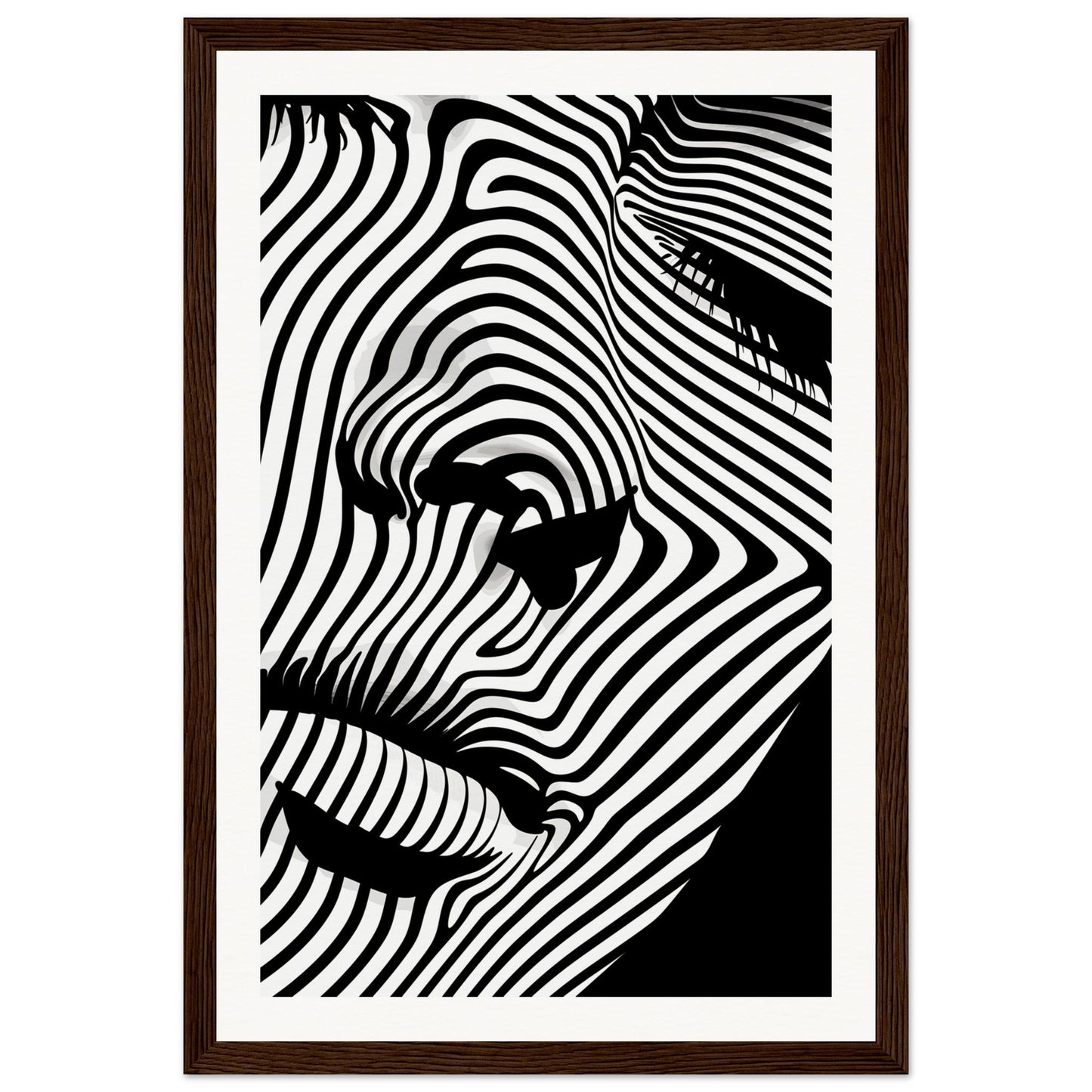 Affiche Noir et Blanc Design ( 30x45-cm-Bois-foncé)