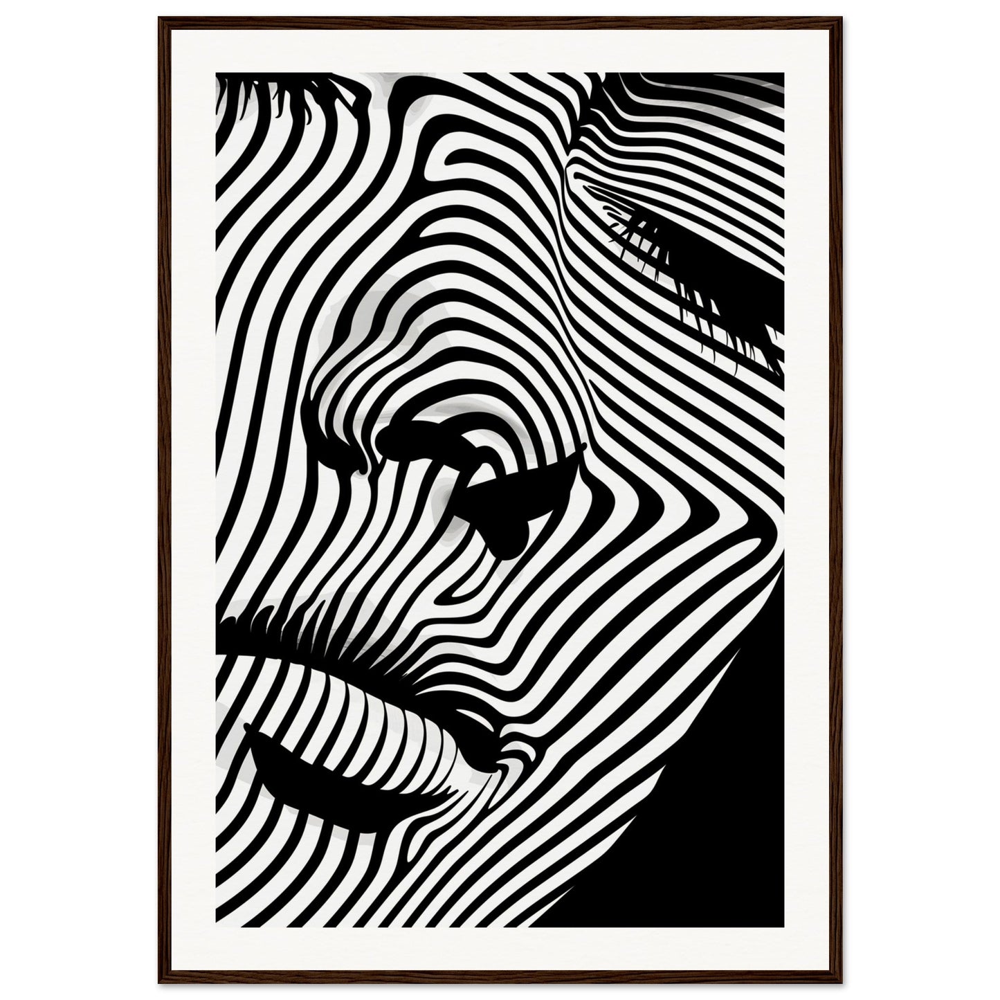 Affiche Noir et Blanc Design ( 70x100-cm-Bois-foncé)