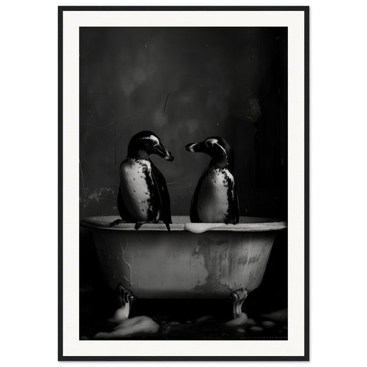 Affiche Noir et Blanc Salle de Bain ( 70x100-cm-Bois-noir)