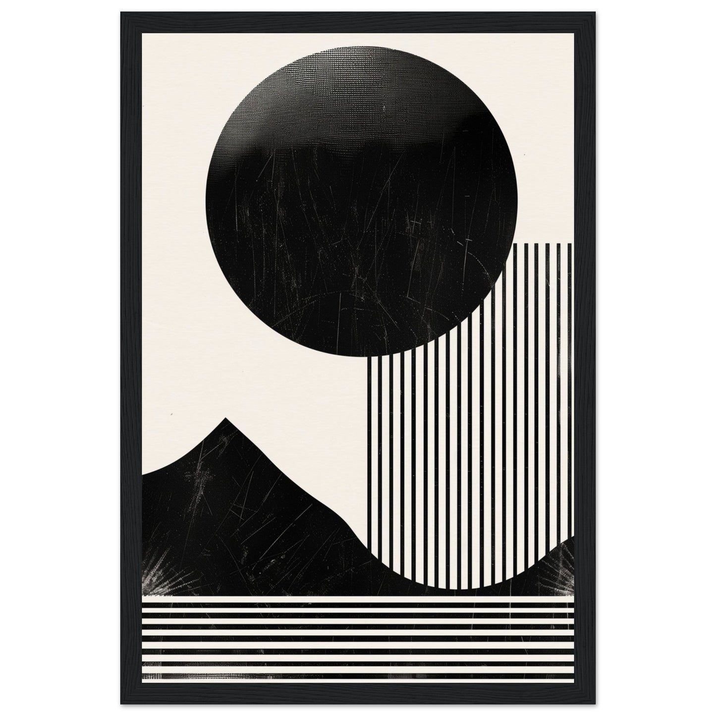 Affiche Noir et Blanc Scandinave ( 30x45-cm-Bois-noir)