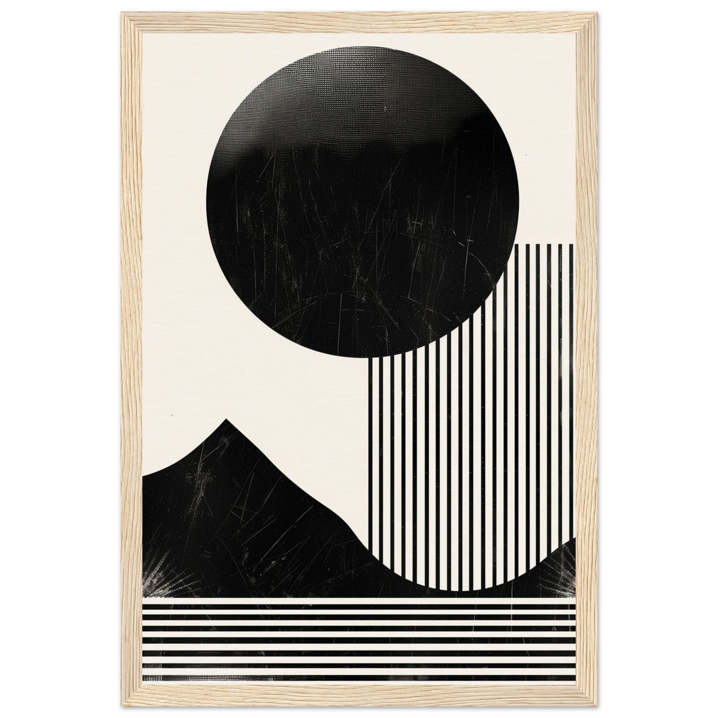 Affiche Noir et Blanc Scandinave ( 30x45-cm-Bois-clair)