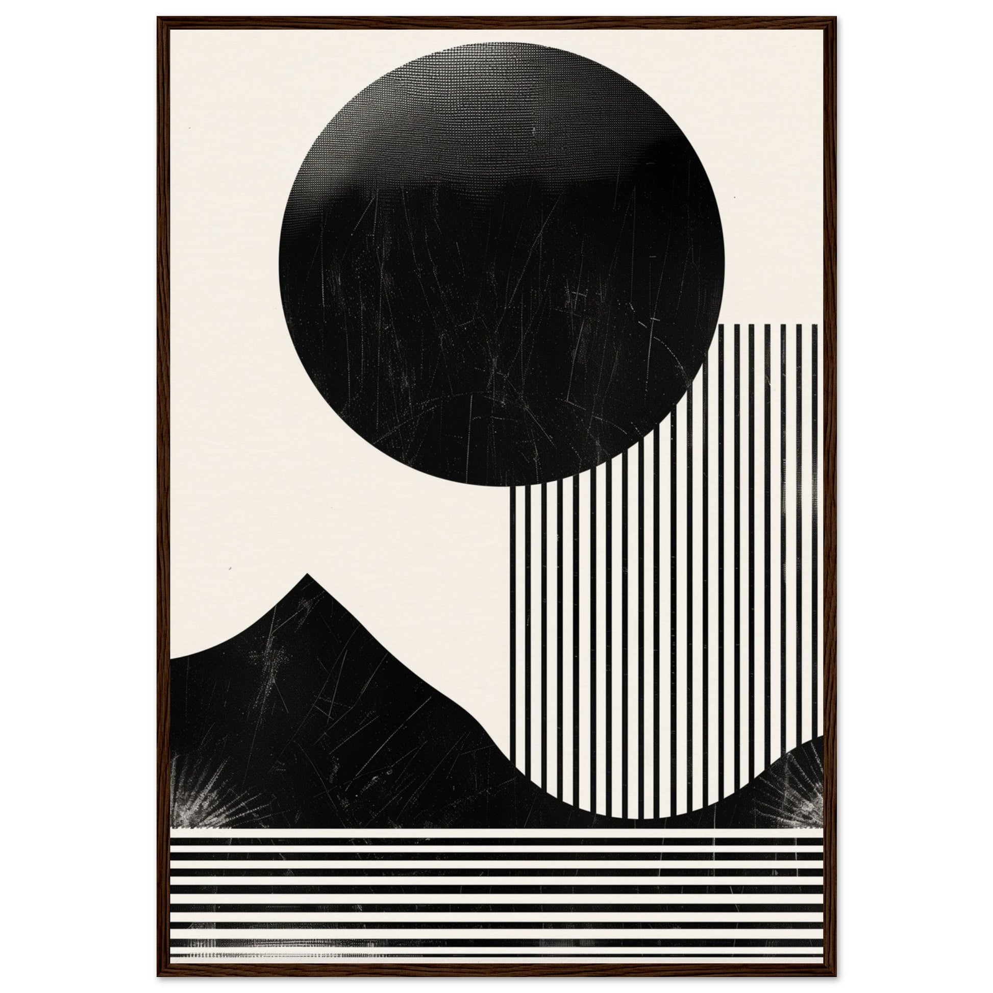 Affiche Noir et Blanc Scandinave ( 70x100-cm-Bois-foncé)