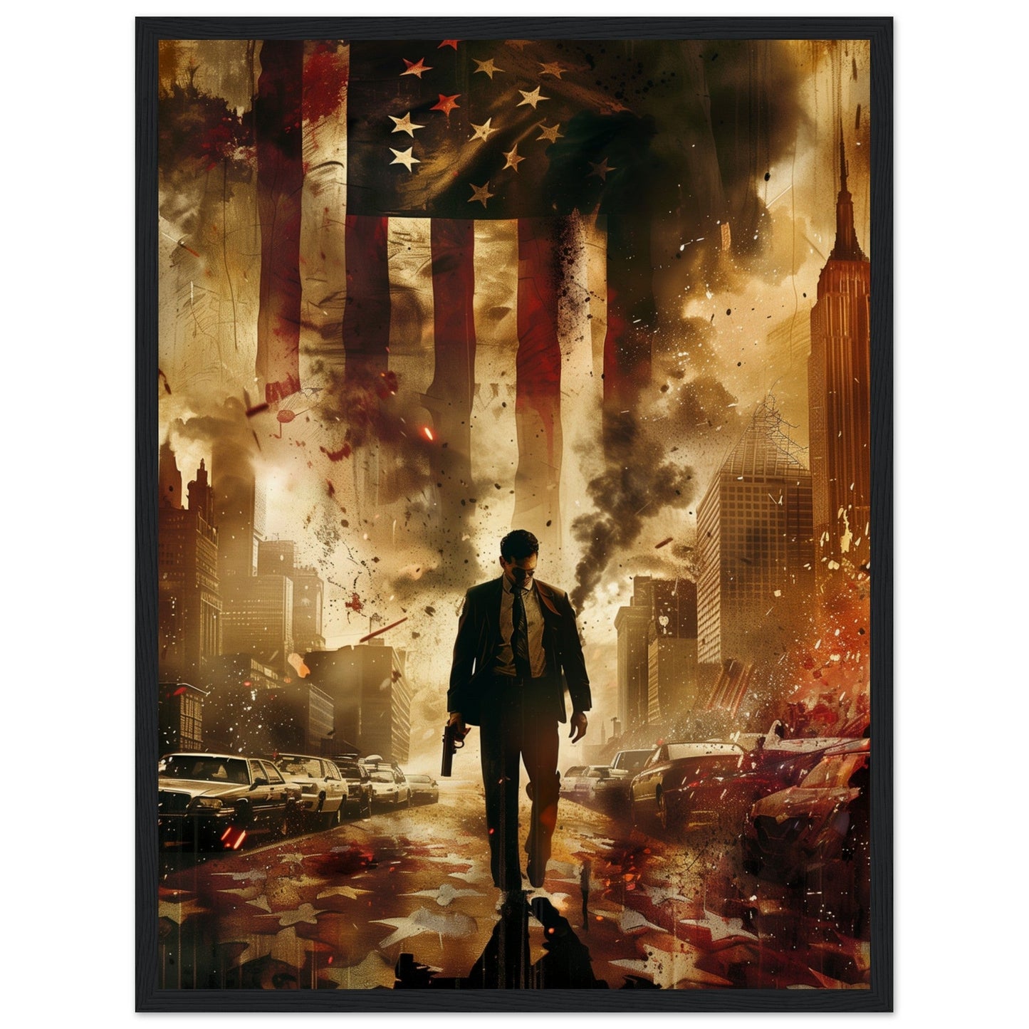 Affiche Original De Films Américain ( 45x60-cm-Bois-noir)