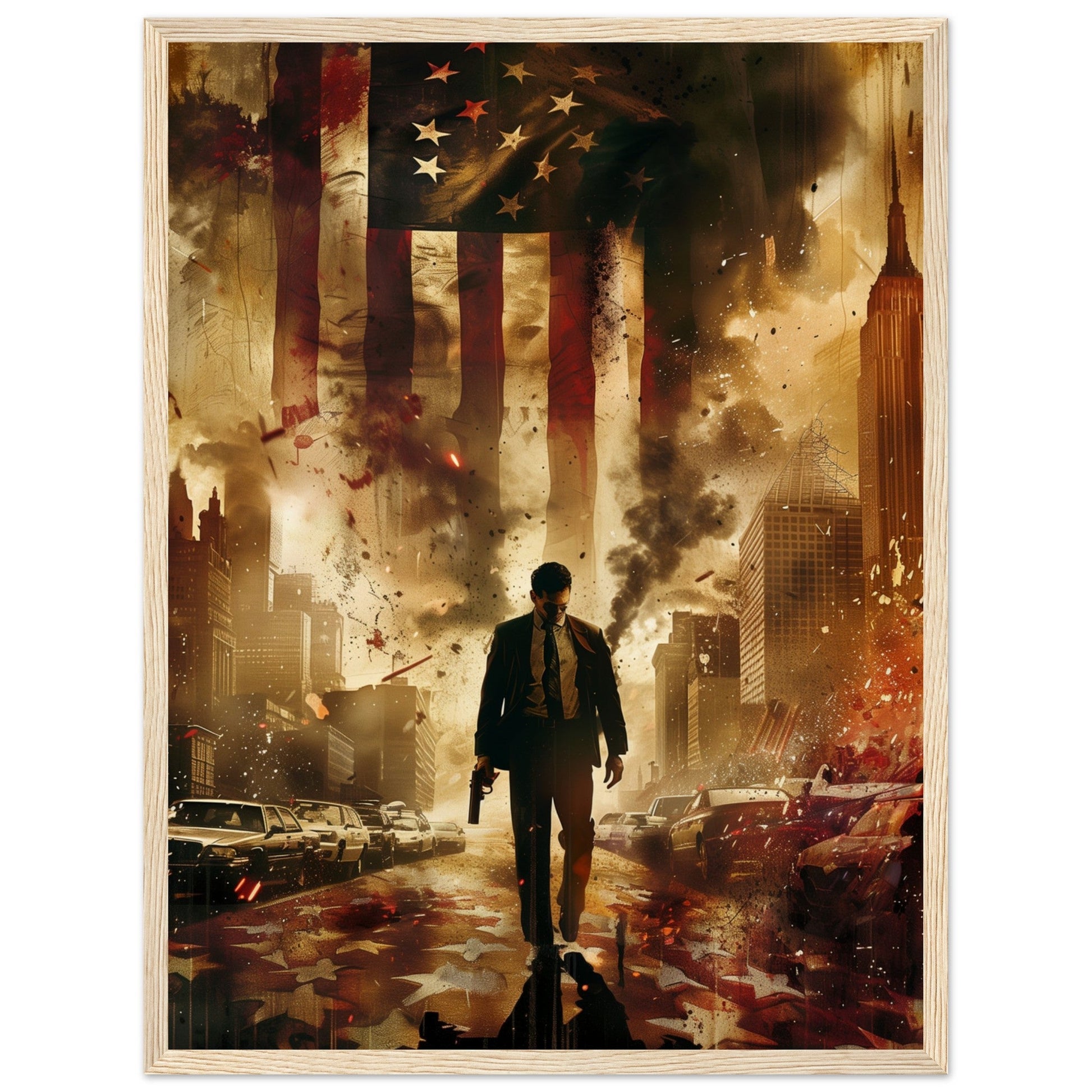 Affiche Original De Films Américain ( 45x60-cm-Bois-clair)