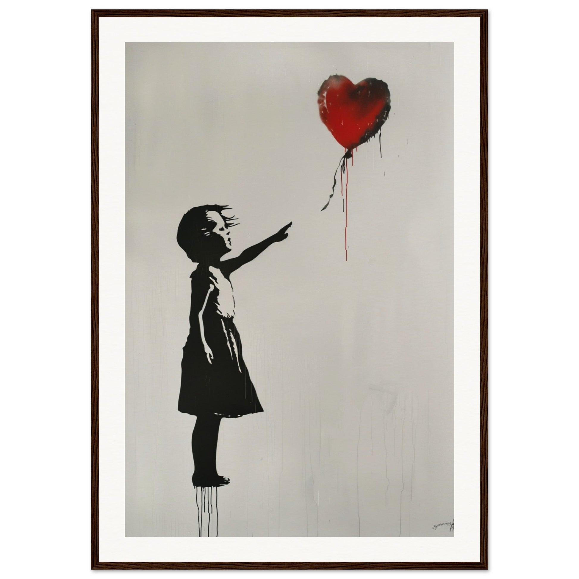 Affiche Originale Banksy ( 70x100-cm-Bois-foncé)