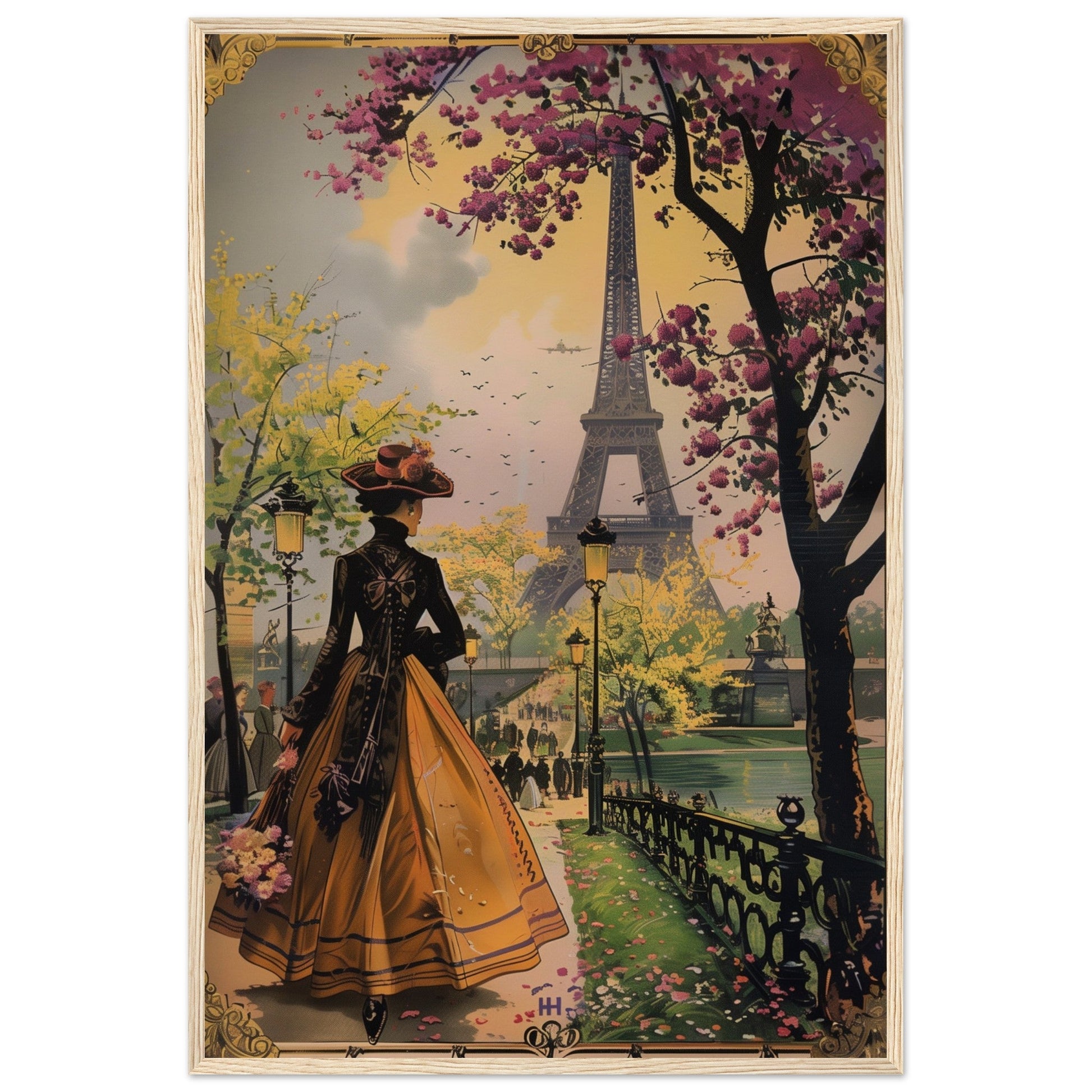 Affiche Paris 1900 ( 60x90-cm-Bois-clair)