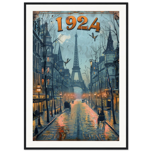 Affiche Paris 1924 ( 70x100-cm-Bois-noir)