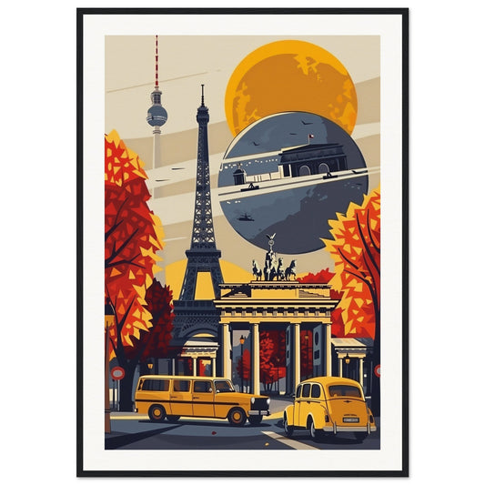 Affiche Paris Berlin ( 70x100-cm-Bois-noir)