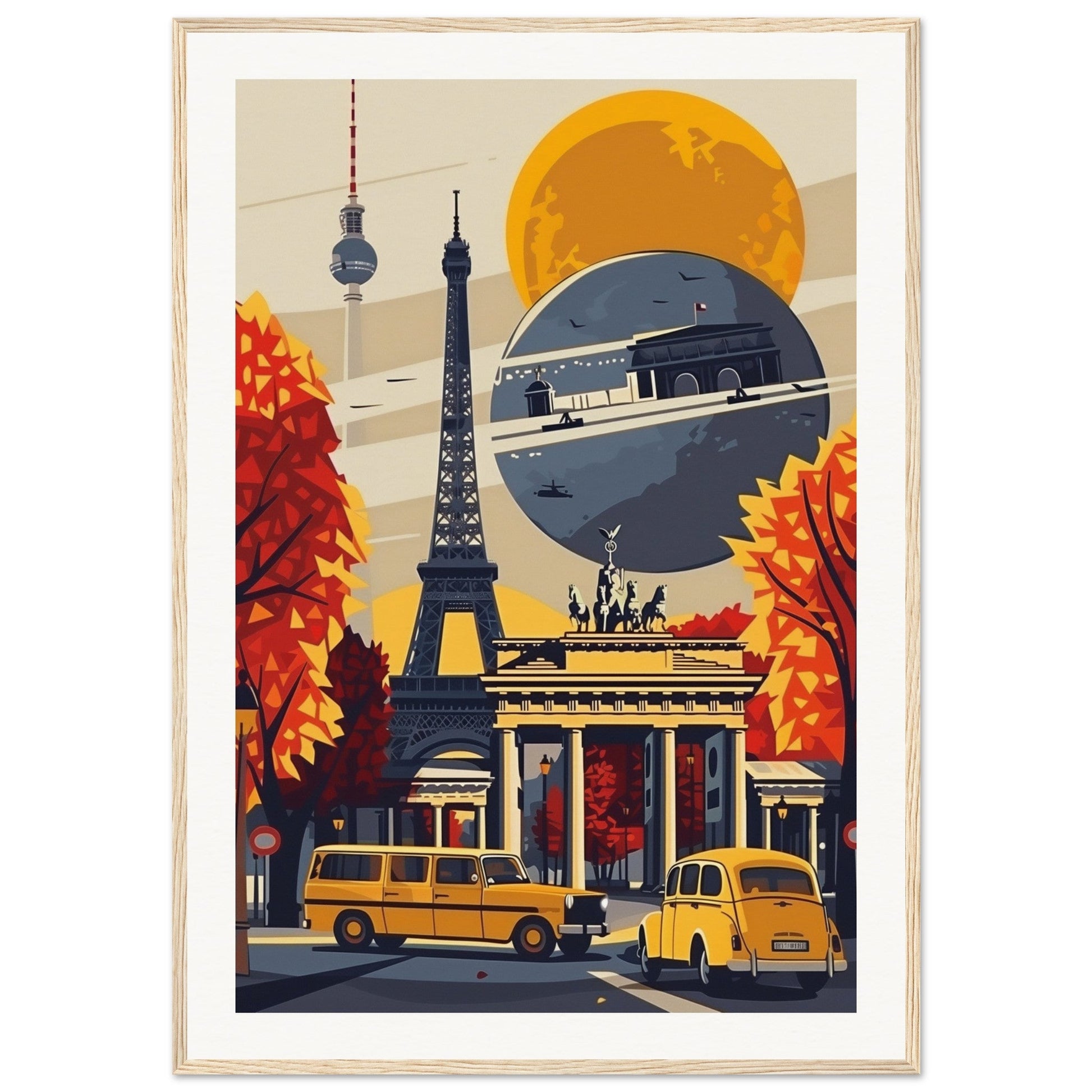 Affiche Paris Berlin ( 70x100-cm-Bois-clair)