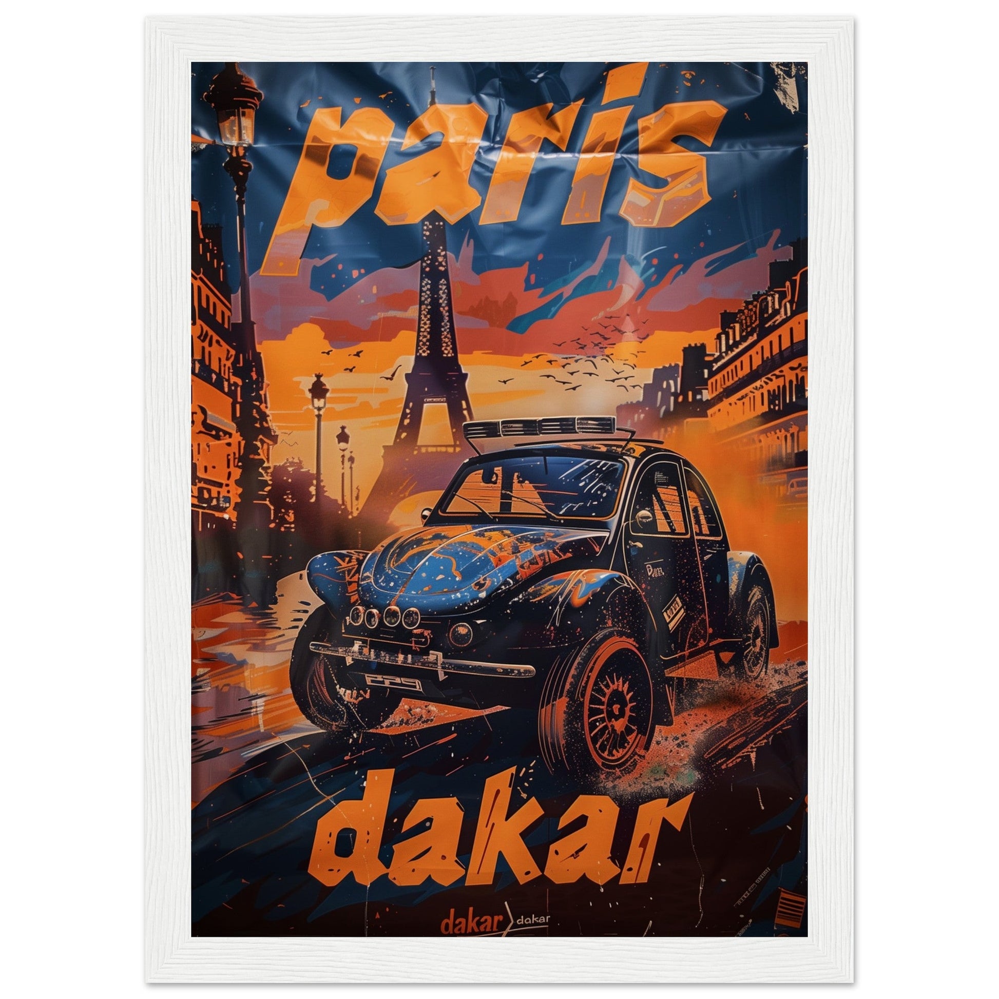 Affiche Paris Dakar ( 21x29.7-cm-Bois-blanc)