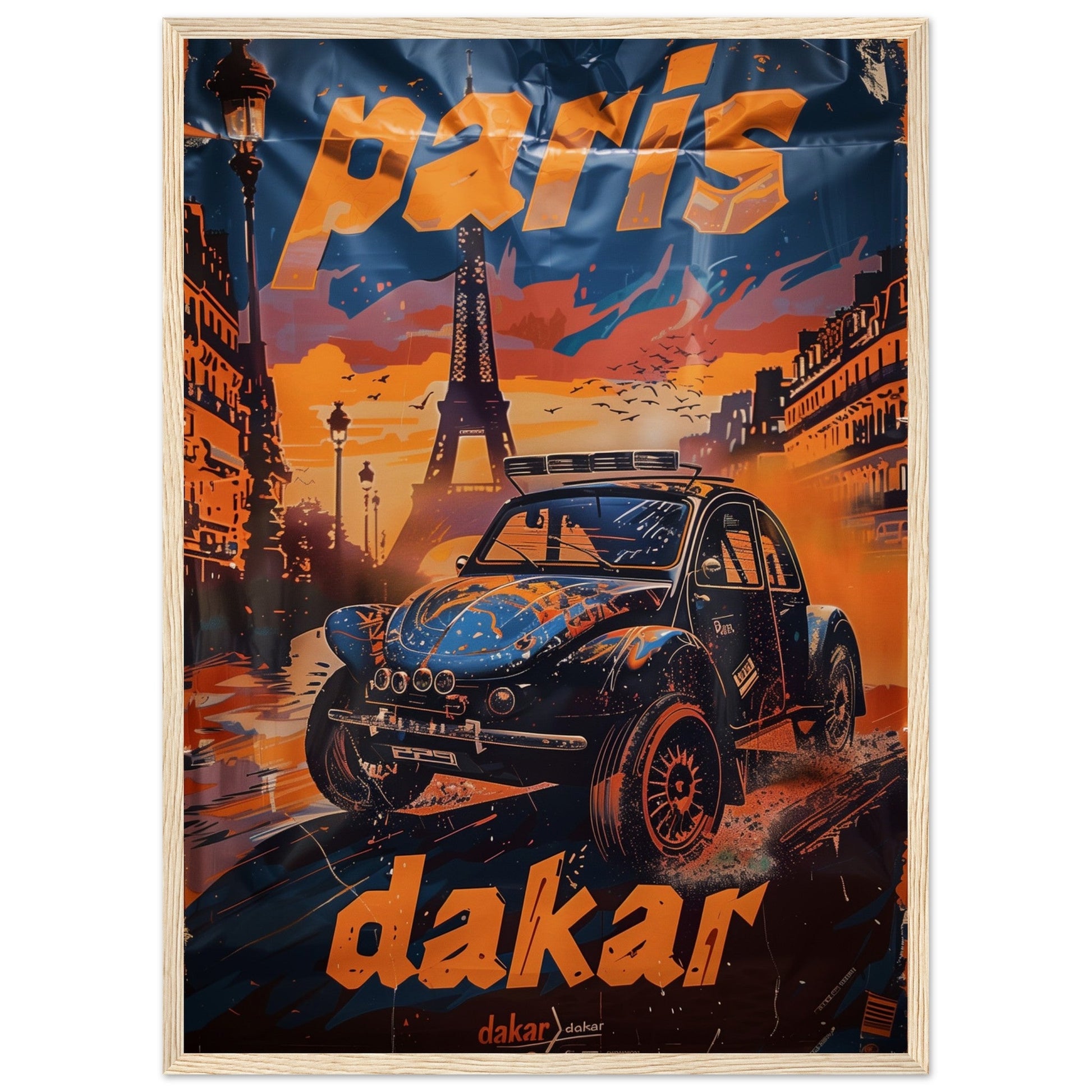 Affiche Paris Dakar ( 50x70-cm-Bois-clair)