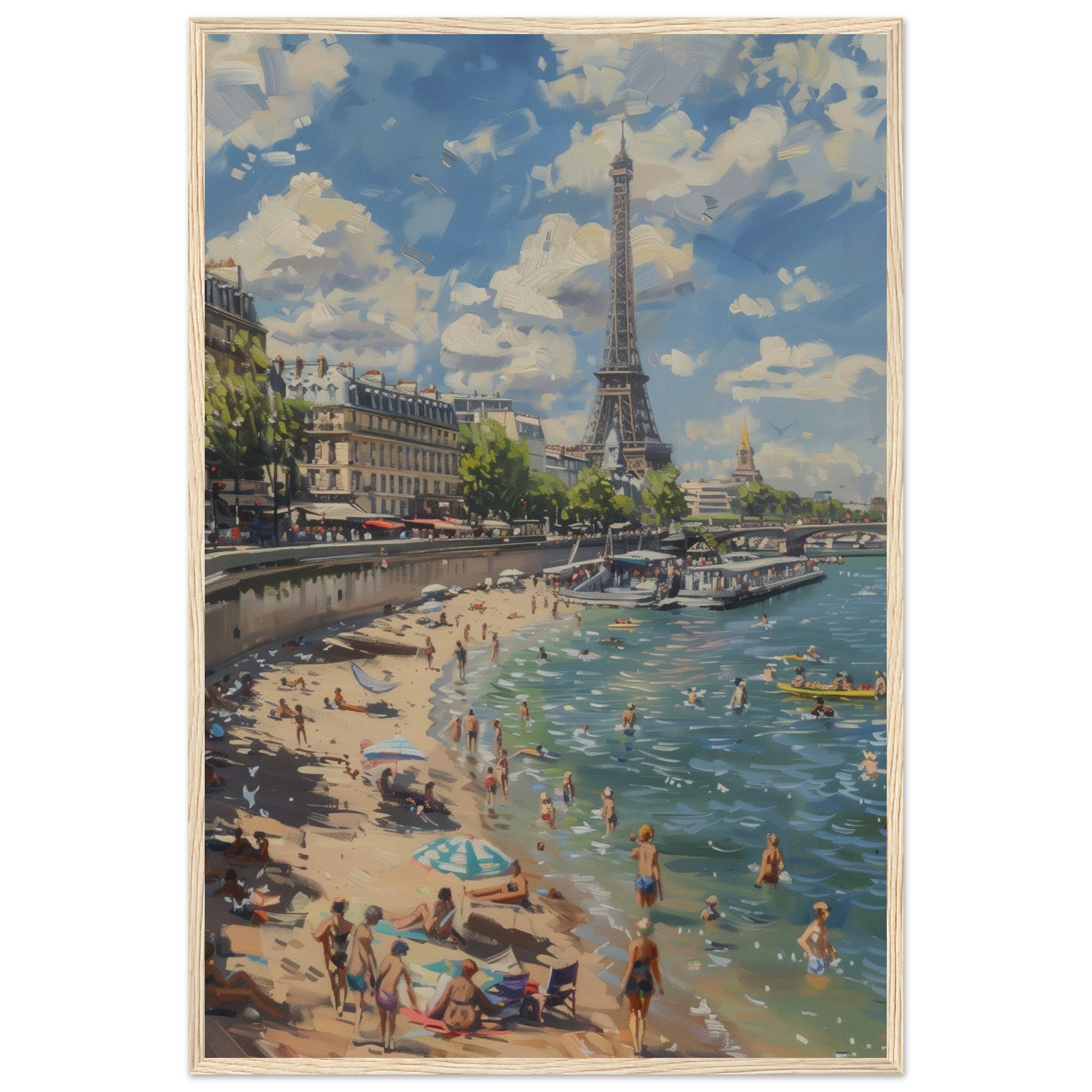 Affiche Paris Plage ( 60x90-cm-Bois-clair)