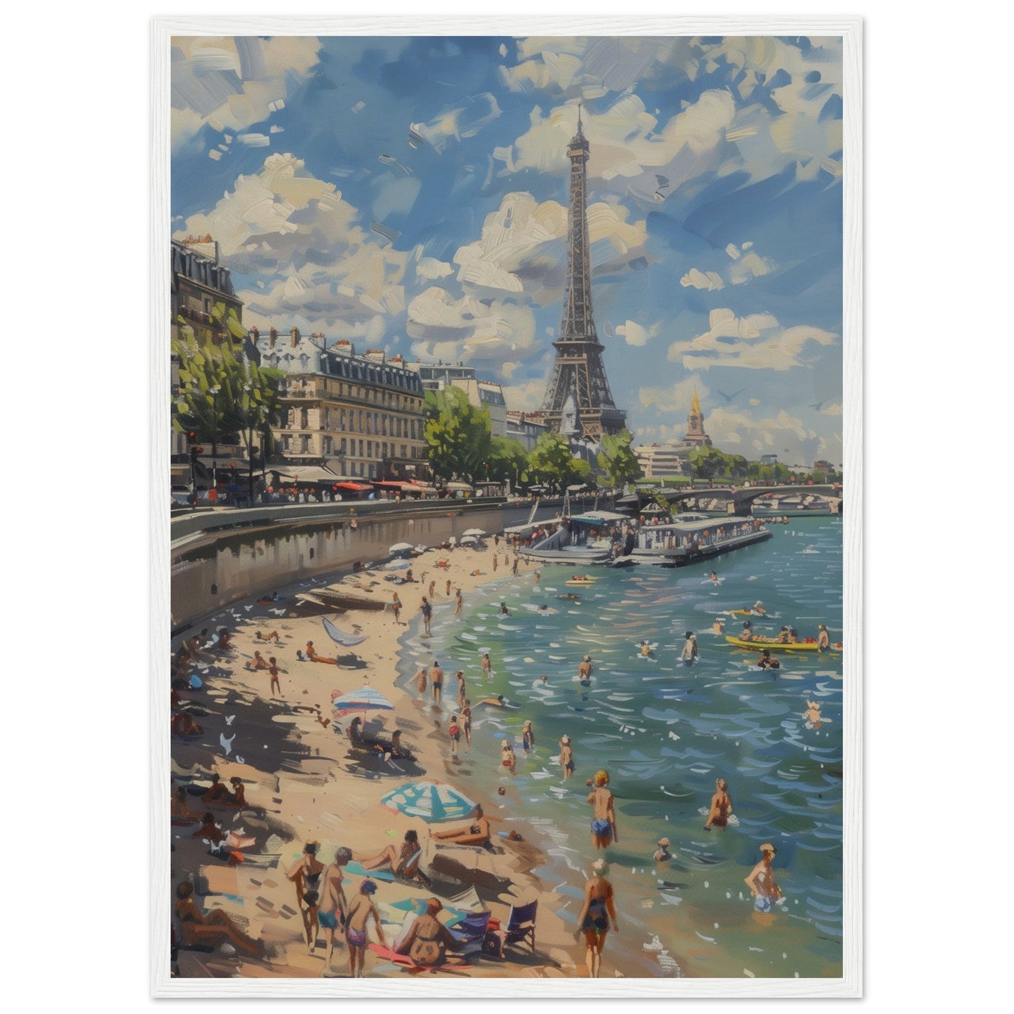 Affiche Paris Plage ( 50x70-cm-Bois-blanc)