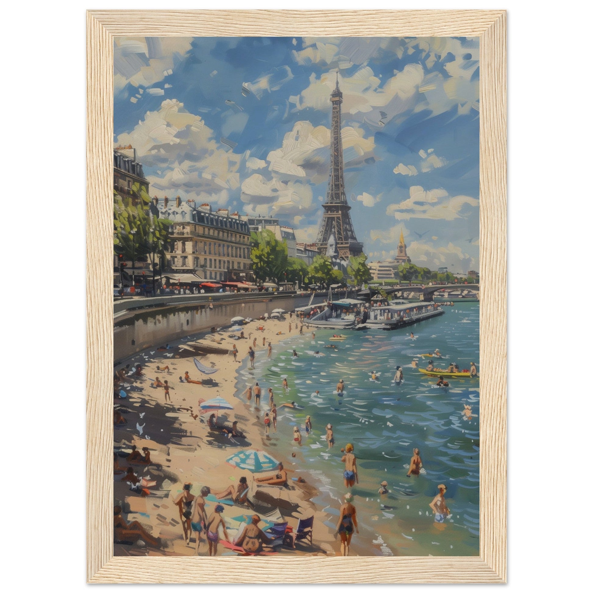 Affiche Paris Plage ( 21x29.7-cm-Bois-clair)