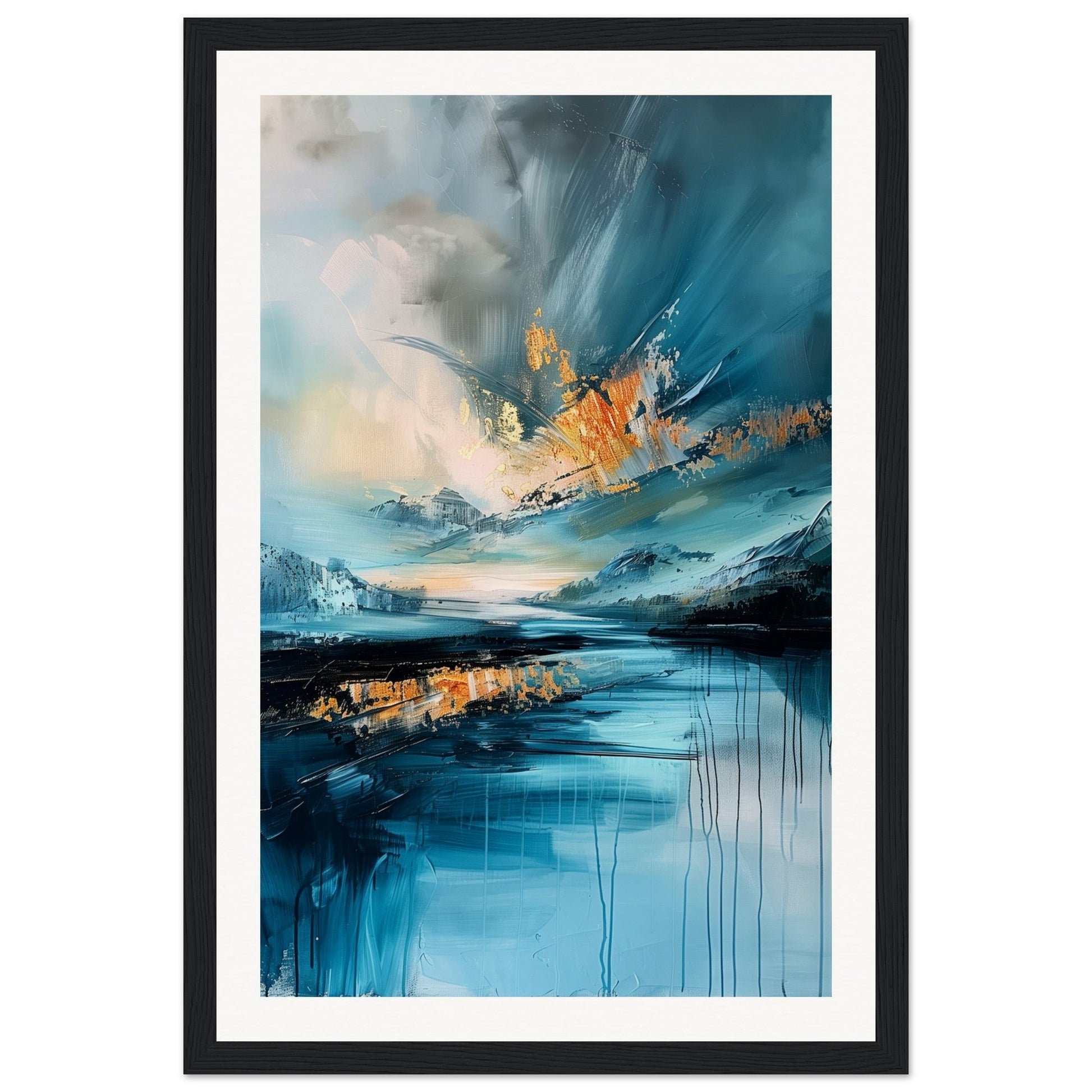 Affiche Paysage Abstrait ( 30x45-cm-Bois-noir)