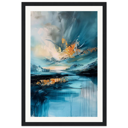 Affiche Paysage Abstrait ( 30x45-cm-Bois-noir)