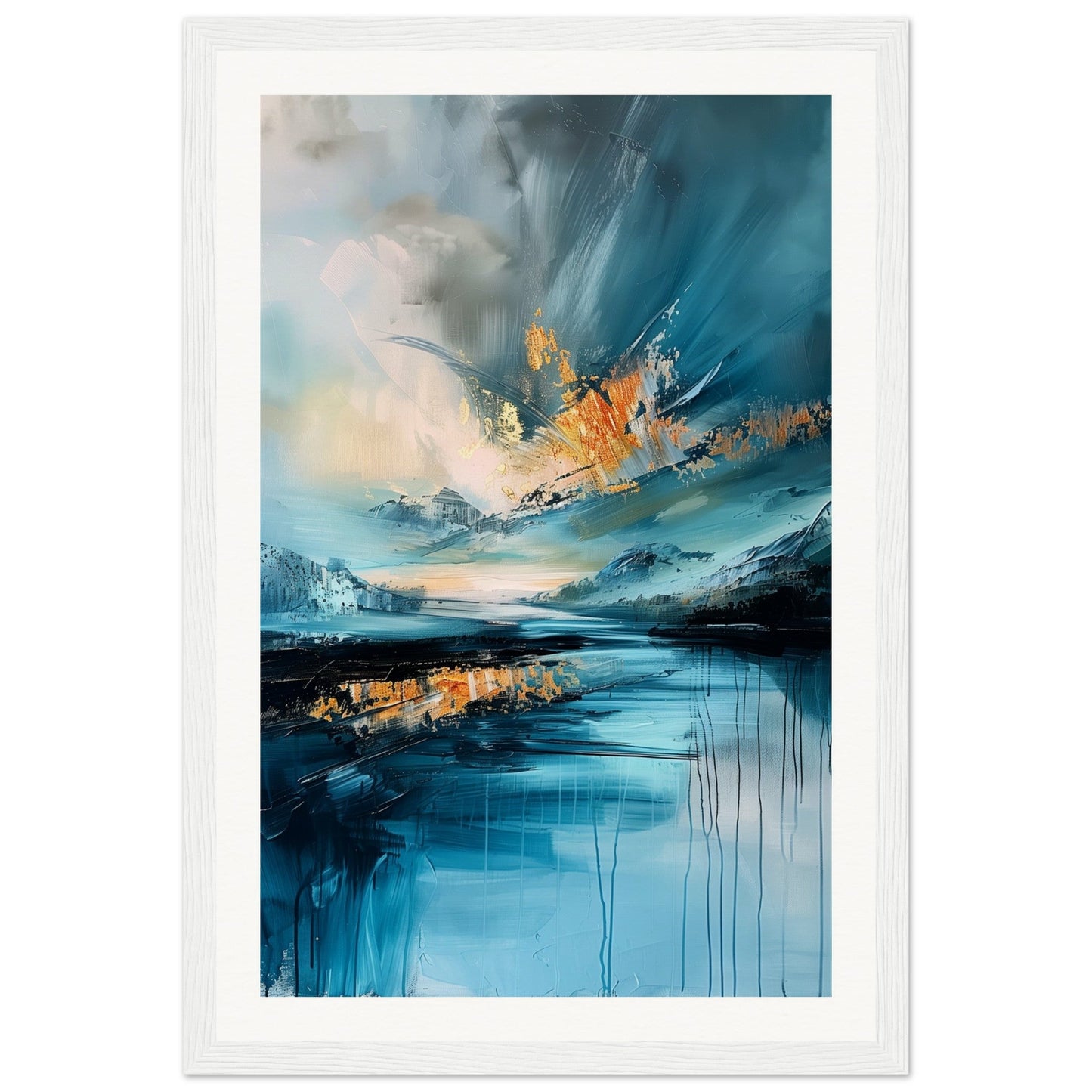 Affiche Paysage Abstrait ( 30x45-cm-Bois-blanc)