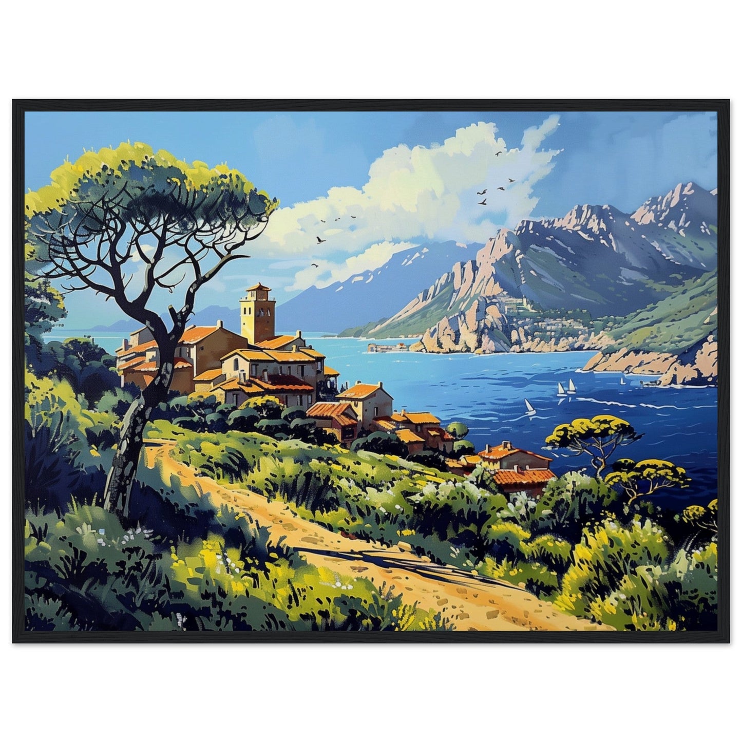 Affiche Paysage Corse ( 60x80-cm-Bois-noir)