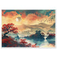 Affiche Paysage Japonais ( 70x100-cm-Bois-blanc)