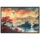 Affiche Paysage Japonais ( 60x90-cm-Bois-foncé)