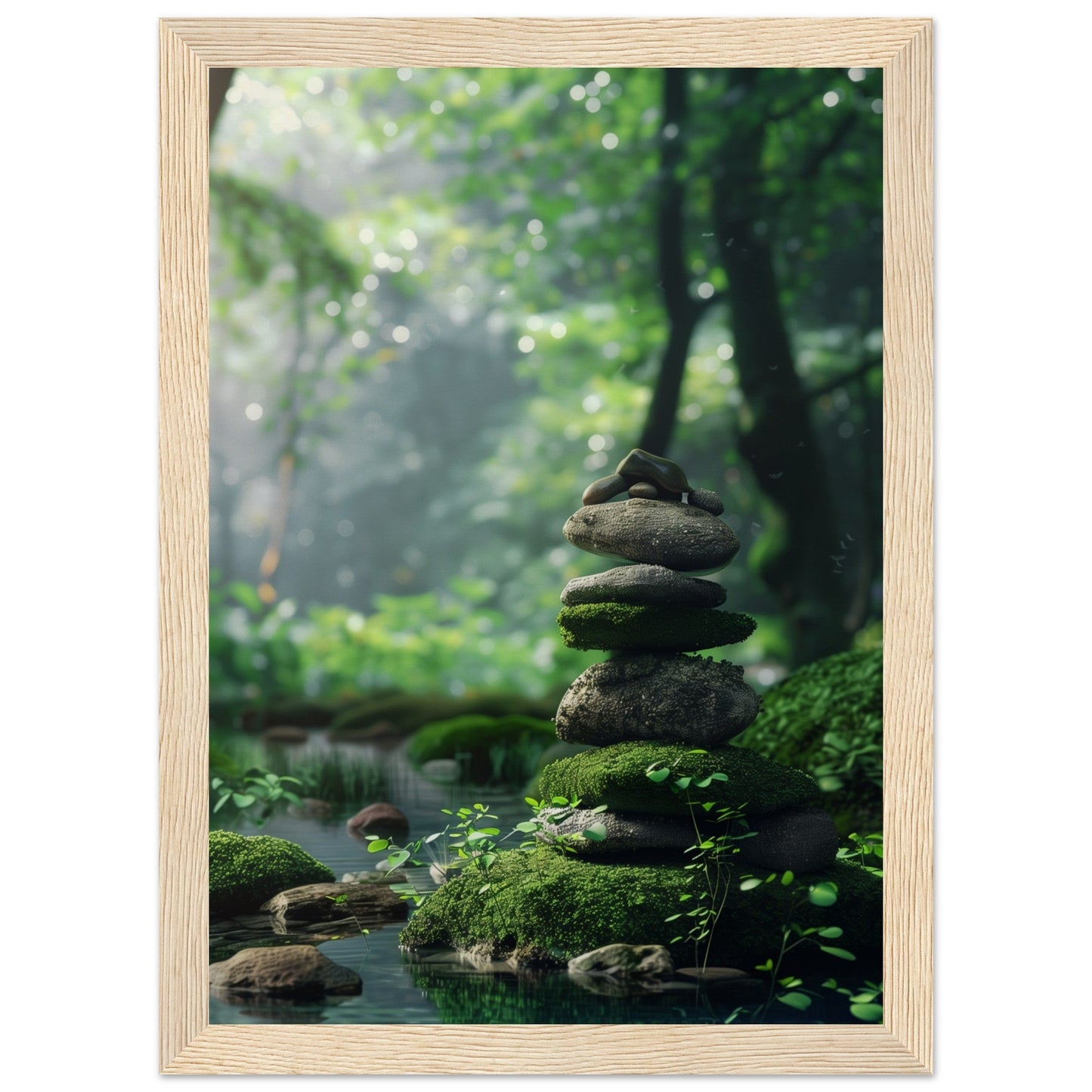 Affiche Paysage Zen ( 21x29.7-cm-Bois-clair)