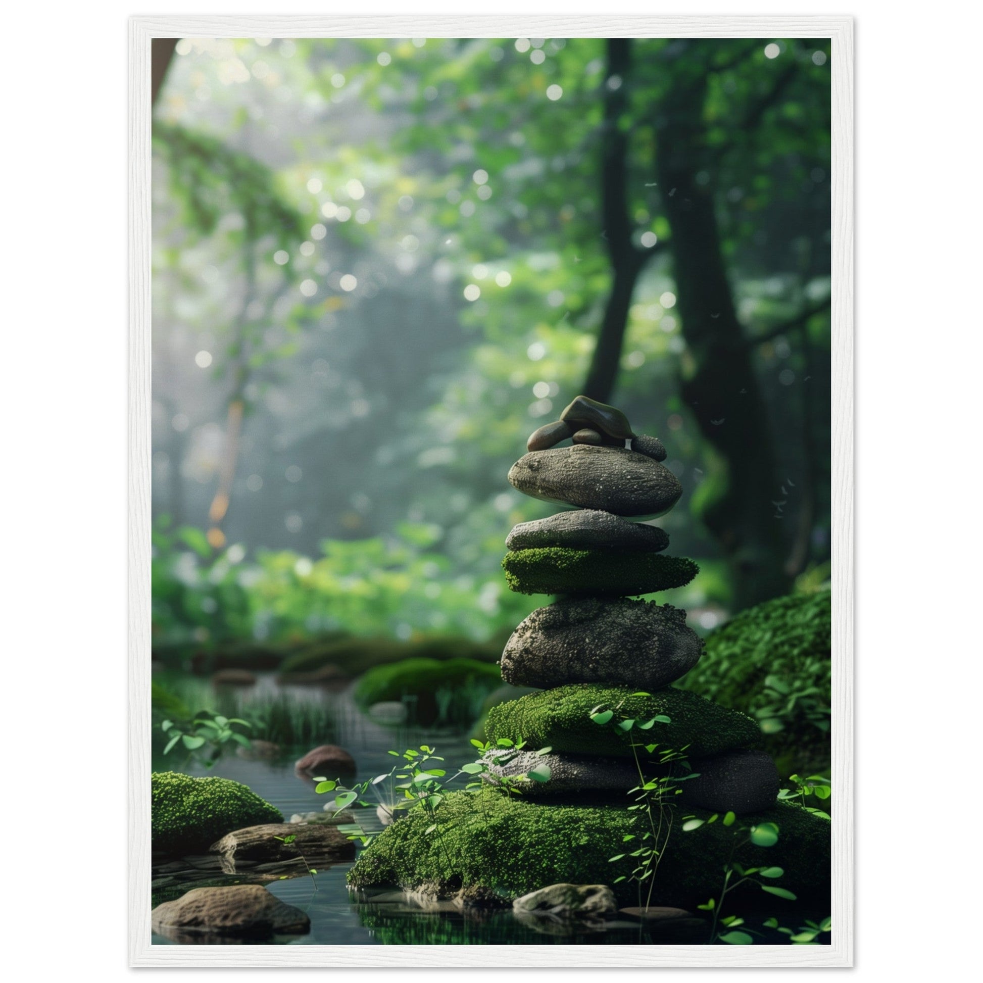 Affiche Paysage Zen ( 45x60-cm-Bois-blanc)