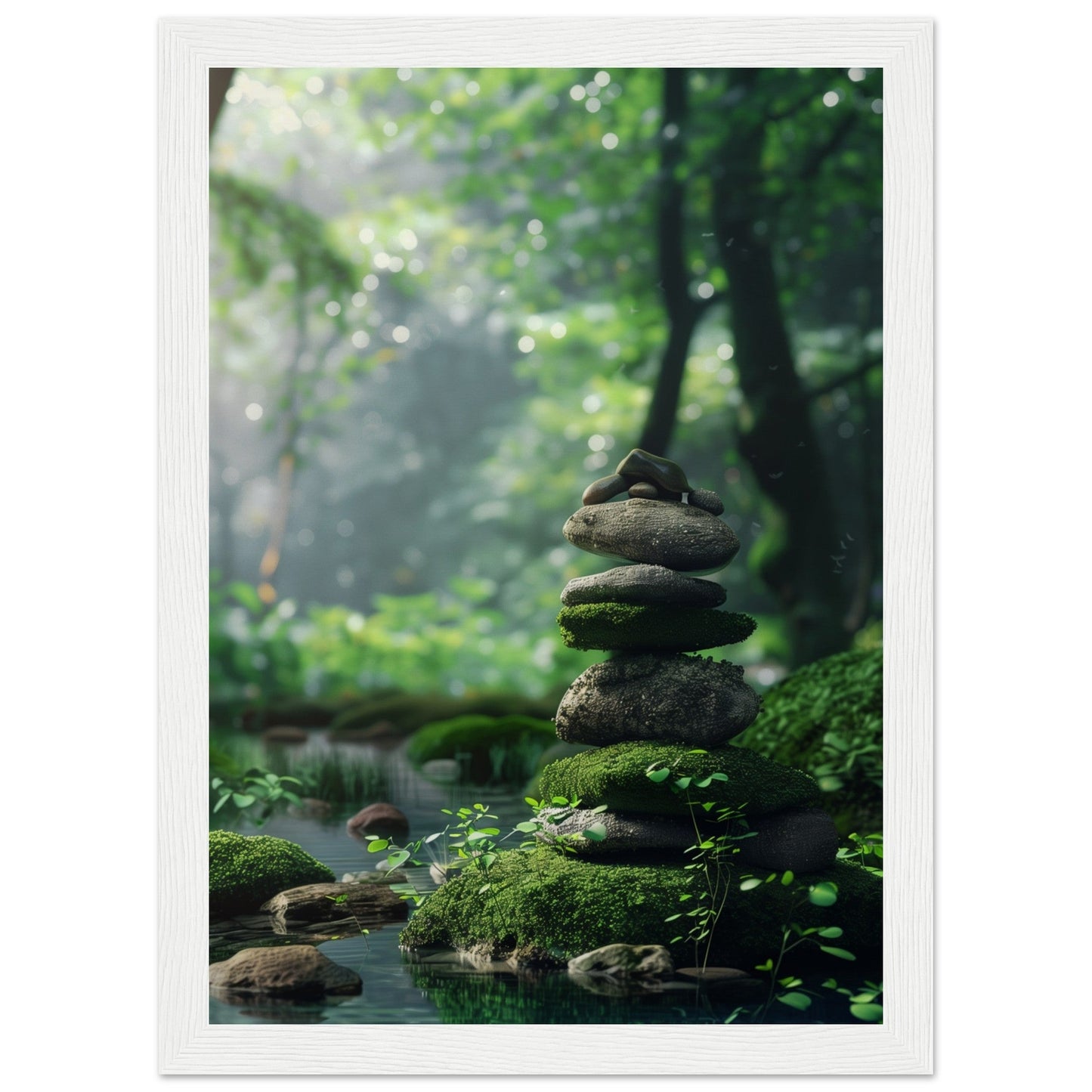 Affiche Paysage Zen ( 21x29.7-cm-Bois-blanc)