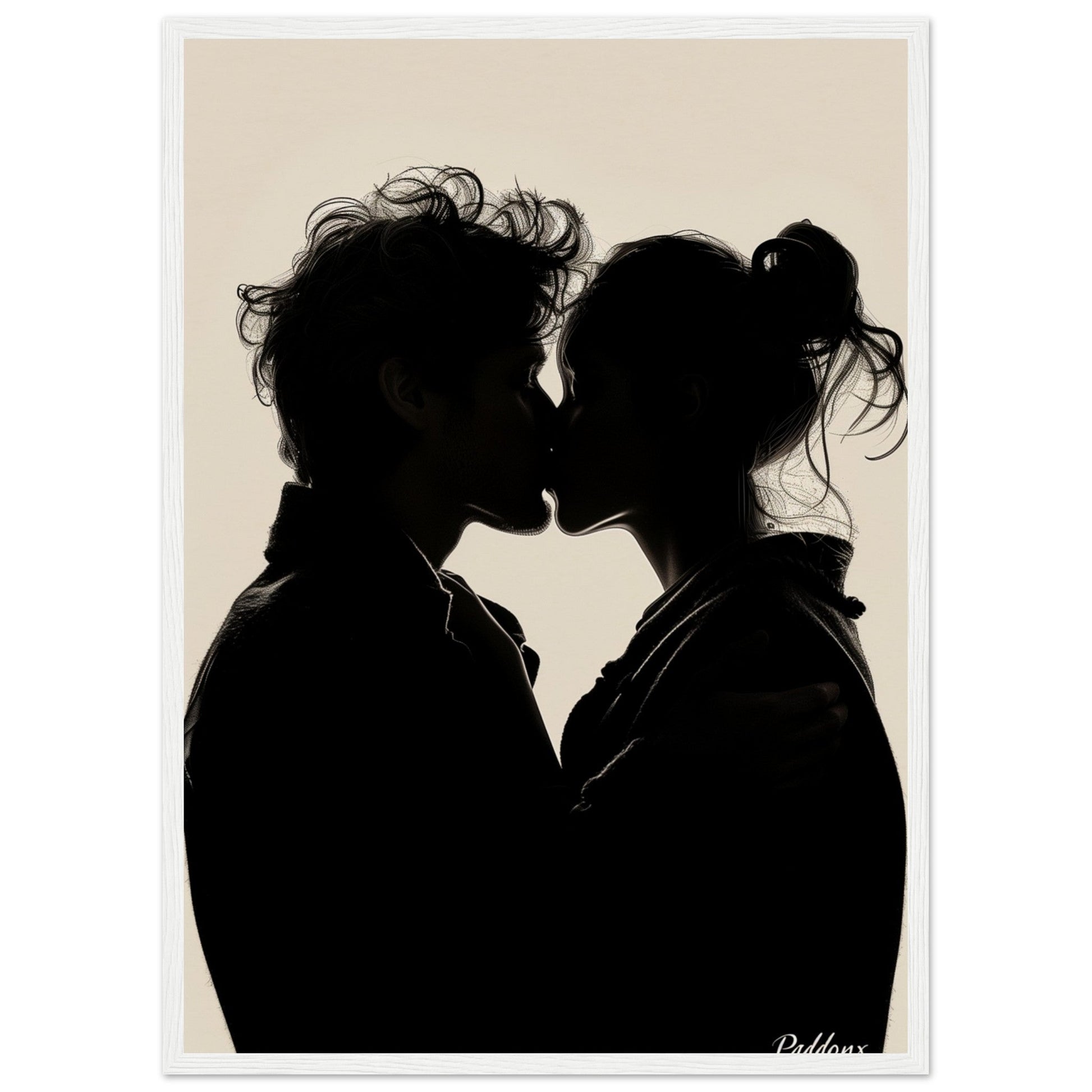 Affiche Photographie Amoureux ( 50x70-cm-Bois-blanc)