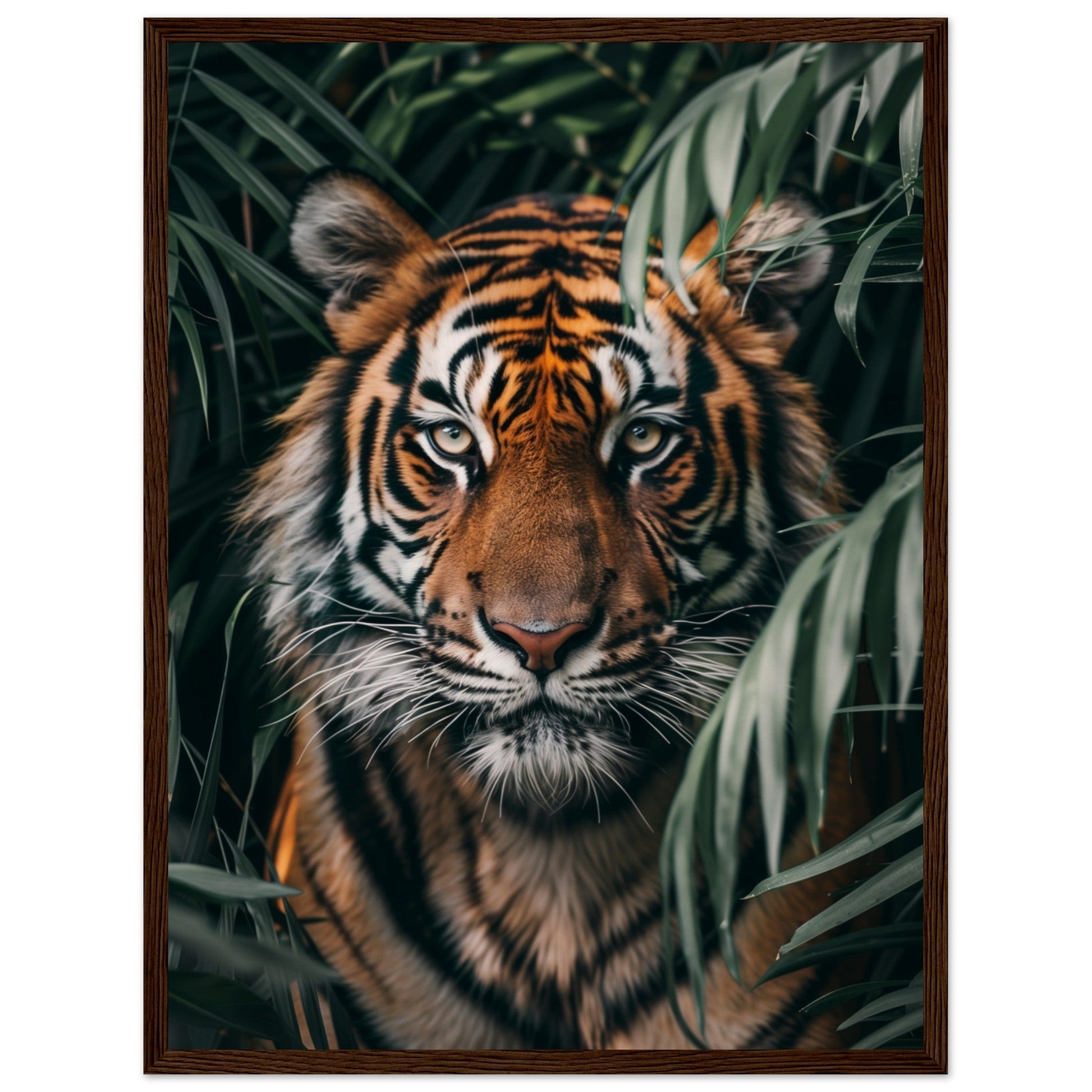 Affiche Photographie Animaux ( 45x60-cm-Bois-foncé)