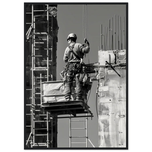 Affiche Photographie Chantier ( 70x100-cm-Bois-noir)