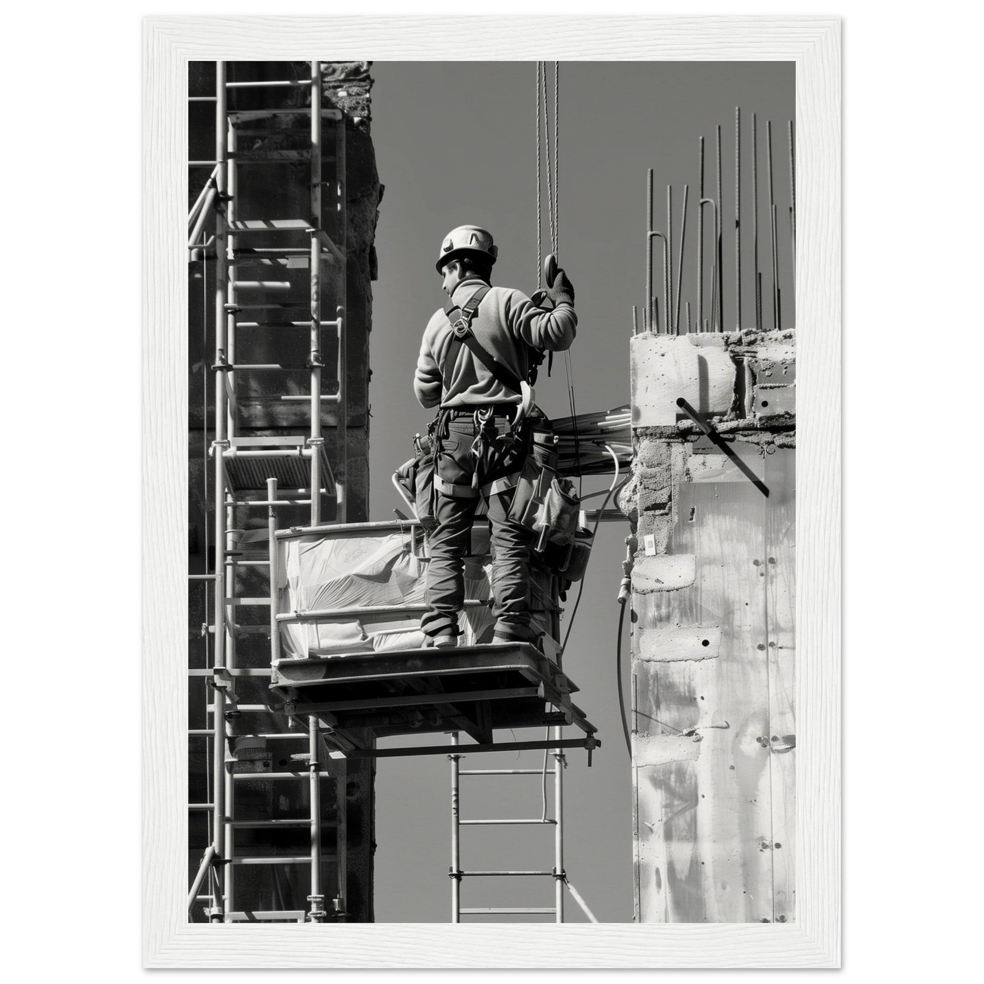 Affiche Photographie Chantier ( 21x29.7-cm-Bois-blanc)