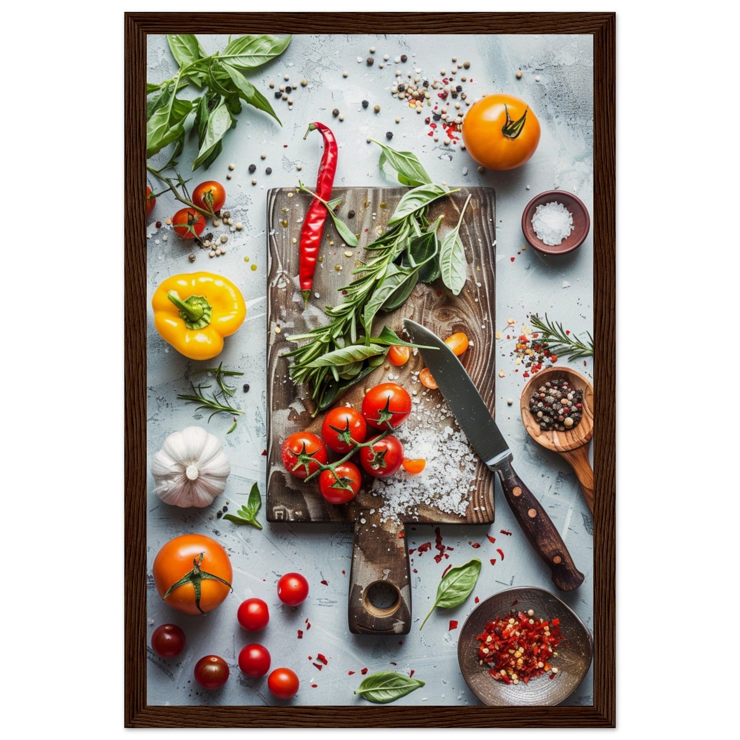 Affiche Photographie Culinaire ( 30x45-cm-Bois-foncé)