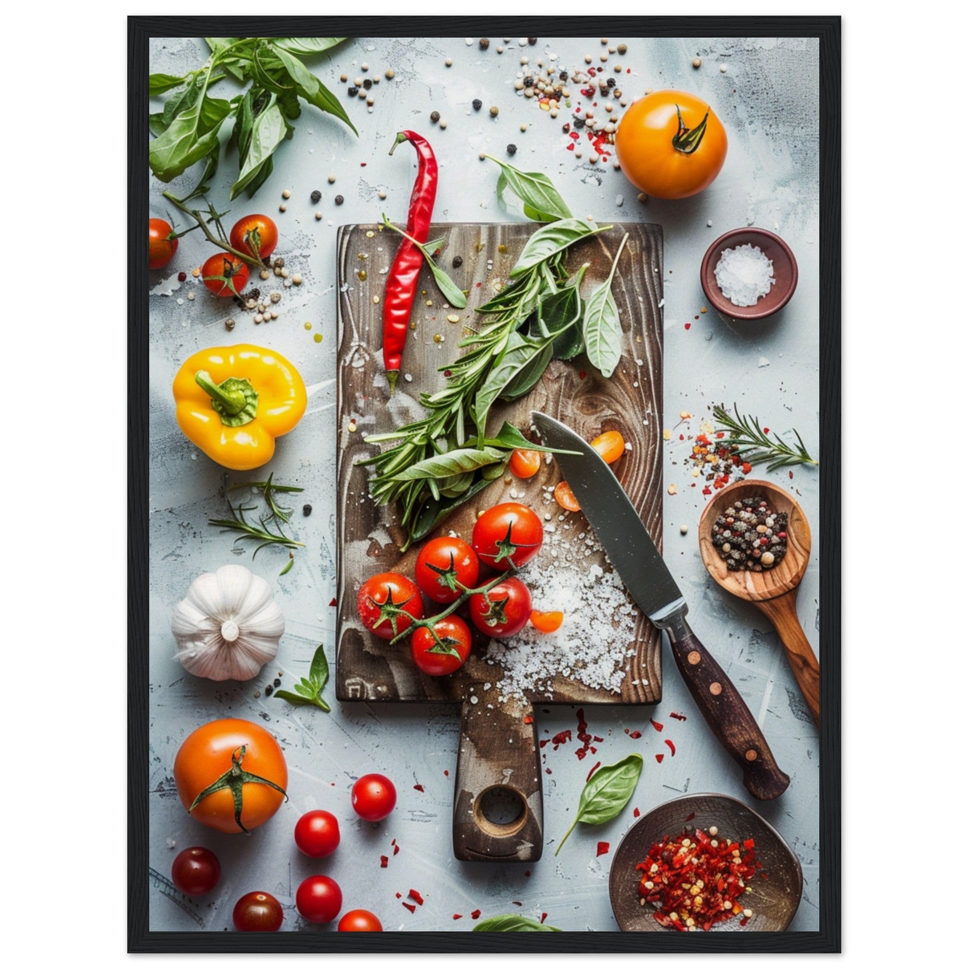 Affiche Photographie Culinaire ( 45x60-cm-Bois-noir)