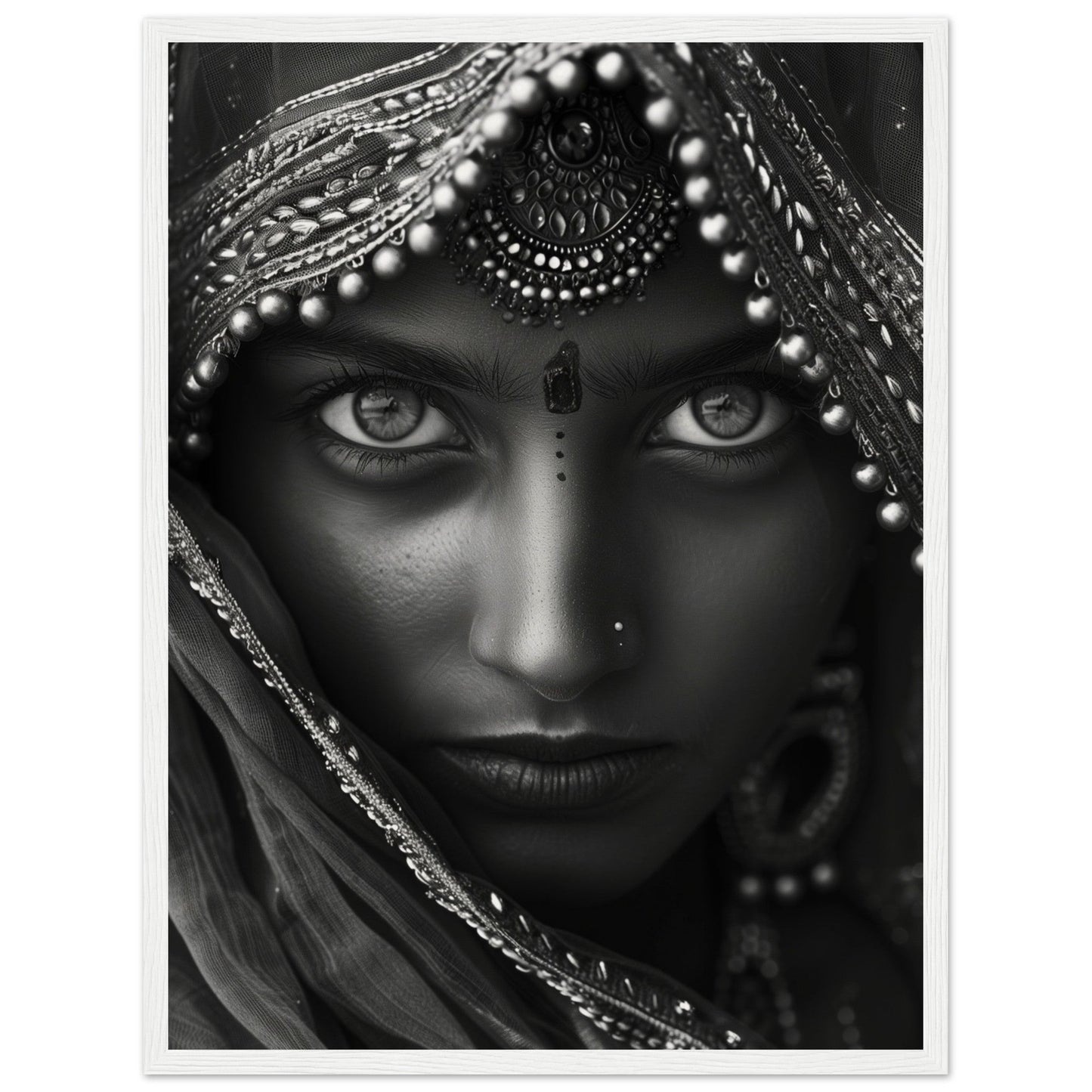 Affiche Photographie Indien ( 45x60-cm-Bois-blanc)