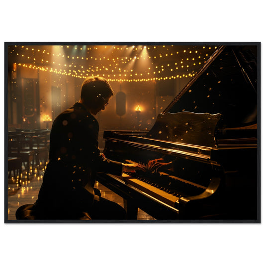 Affiche Photographie Musique ( 70x100-cm-Bois-noir)