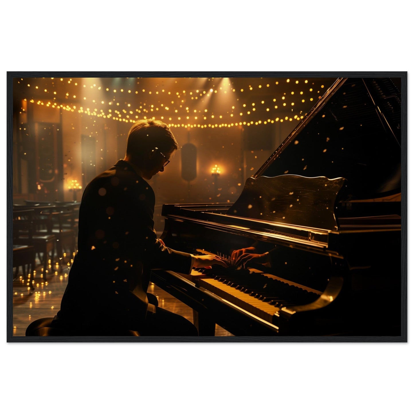 Affiche Photographie Musique ( 60x90-cm-Bois-noir)