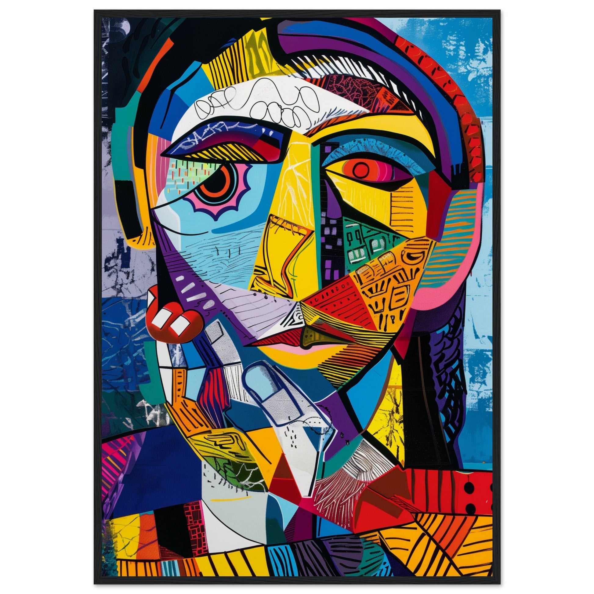 Affiche Picasso ( 70x100-cm-Bois-noir)