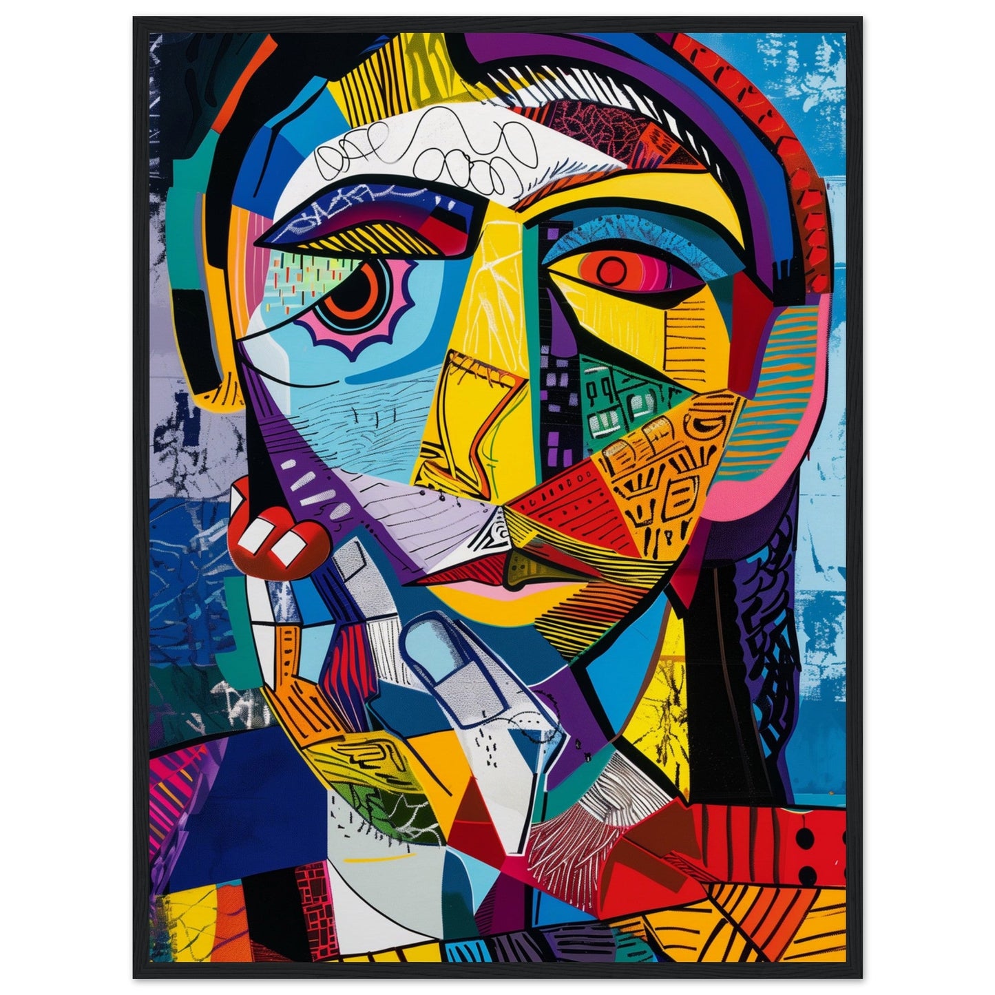 Affiche Picasso ( 60x80-cm-Bois-noir)