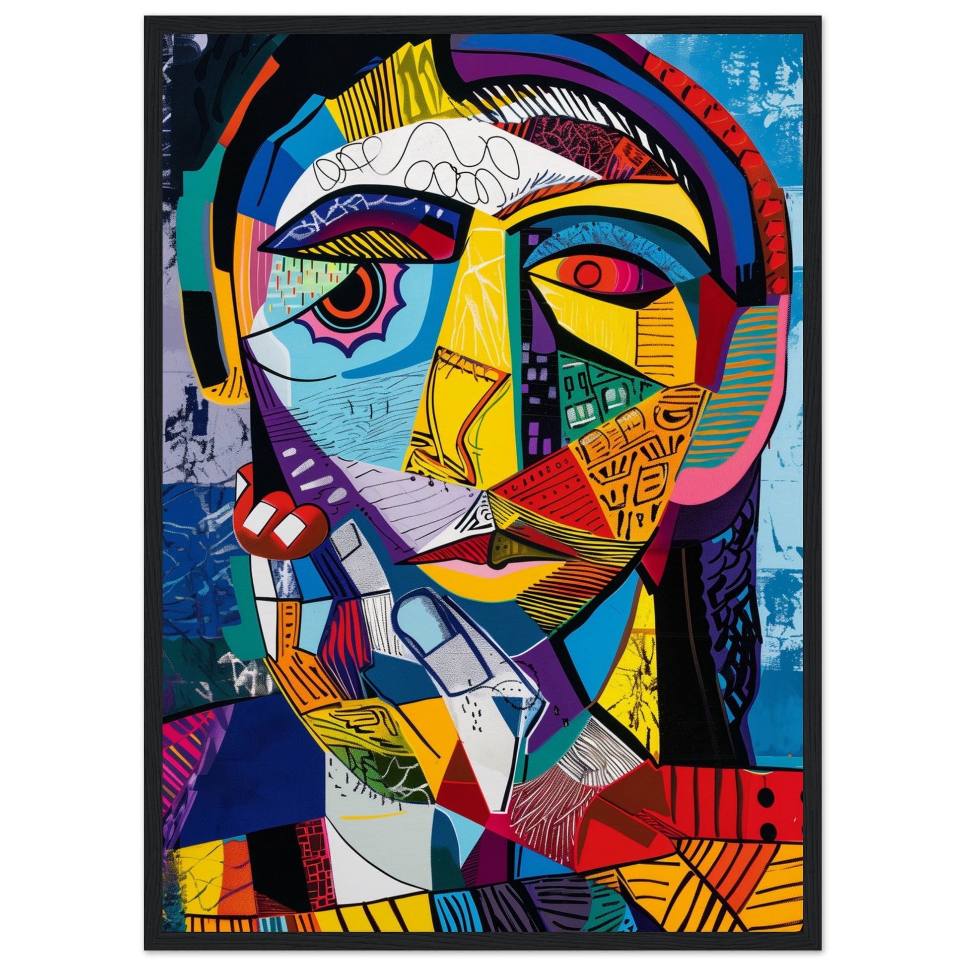 Affiche Picasso ( 50x70-cm-Bois-noir)