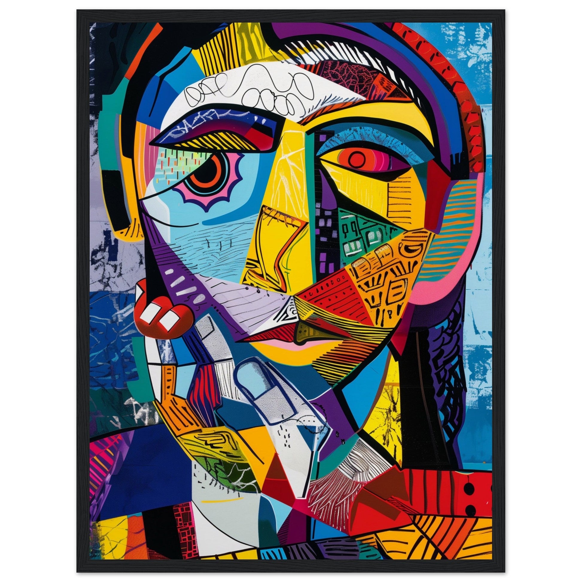 Affiche Picasso ( 45x60-cm-Bois-noir)