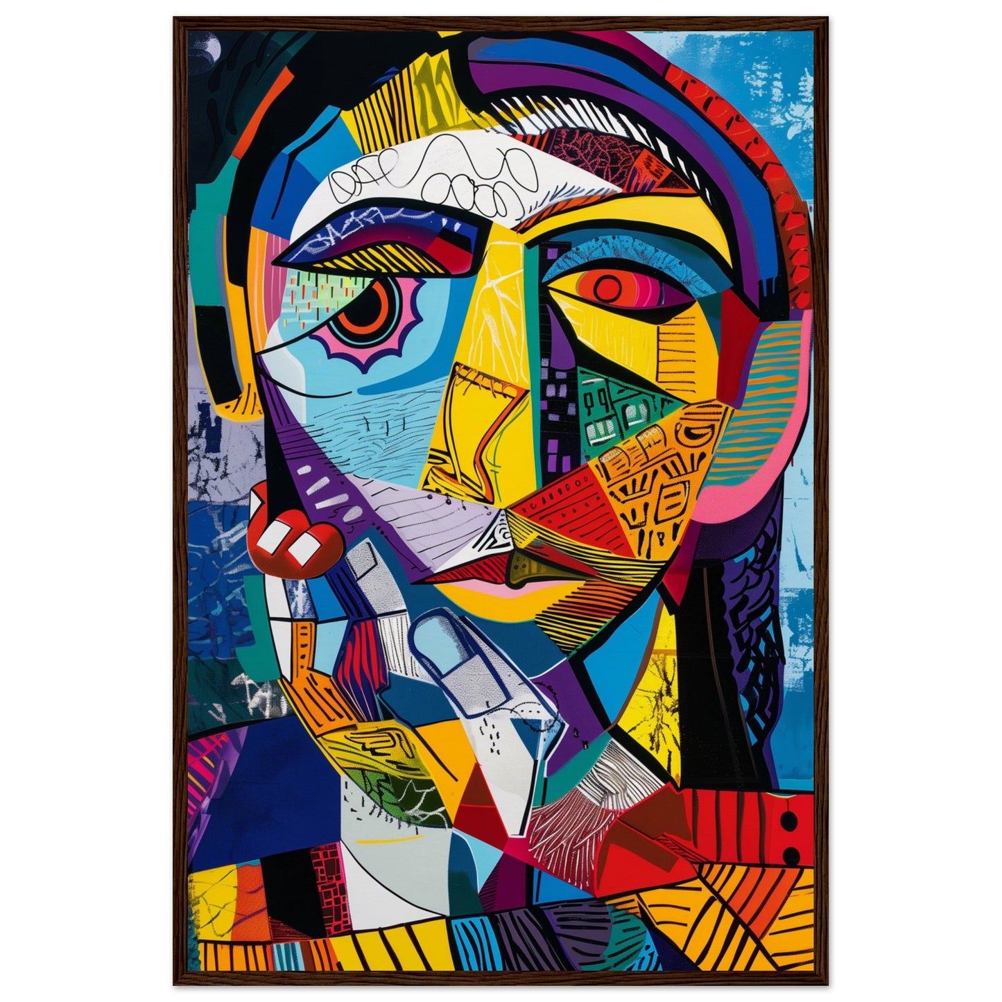 Affiche Picasso ( 60x90-cm-Bois-foncé)